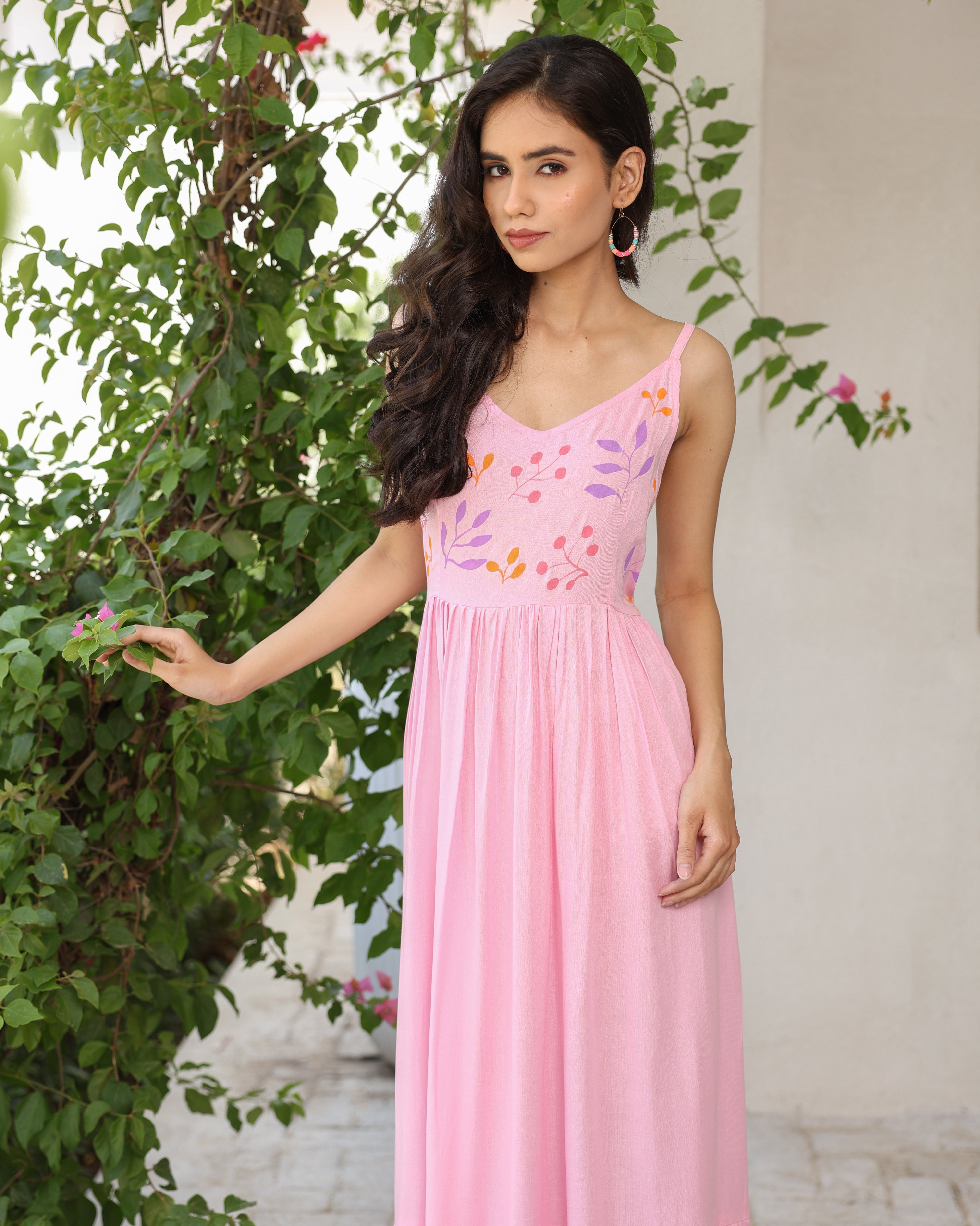 Reims Pink Flared Summer Dress