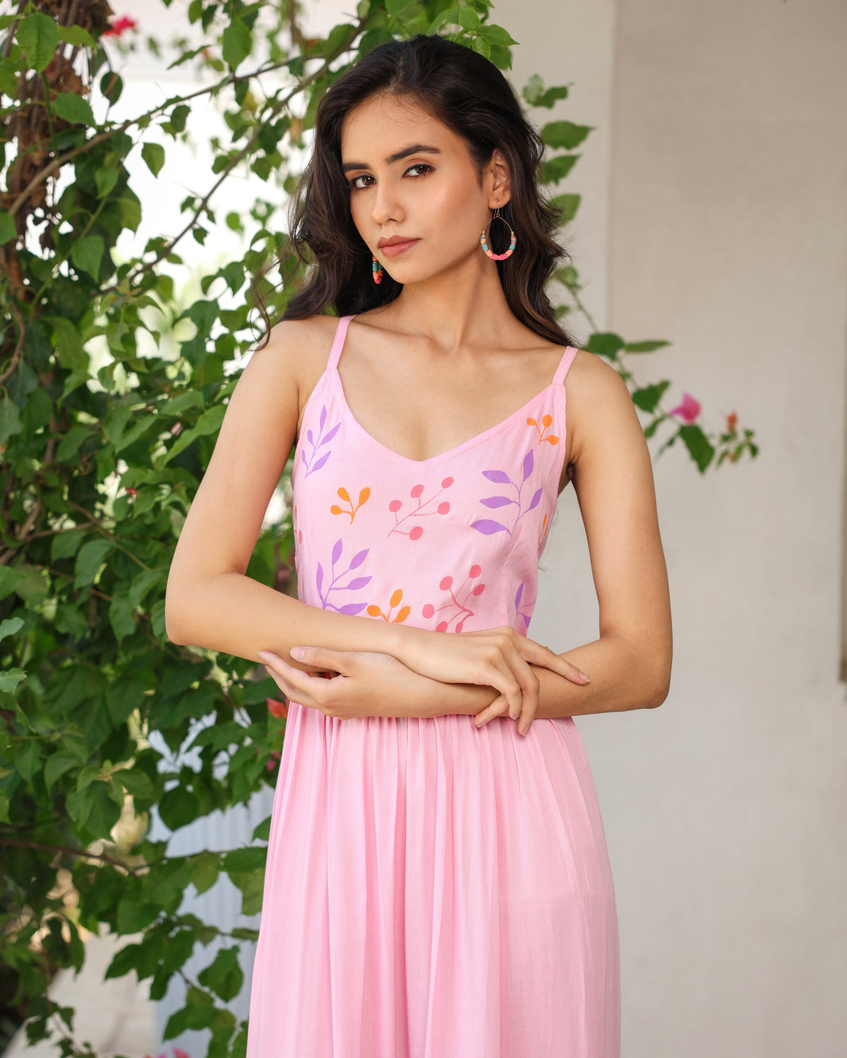 Reims Pink Flared Summer Dress
