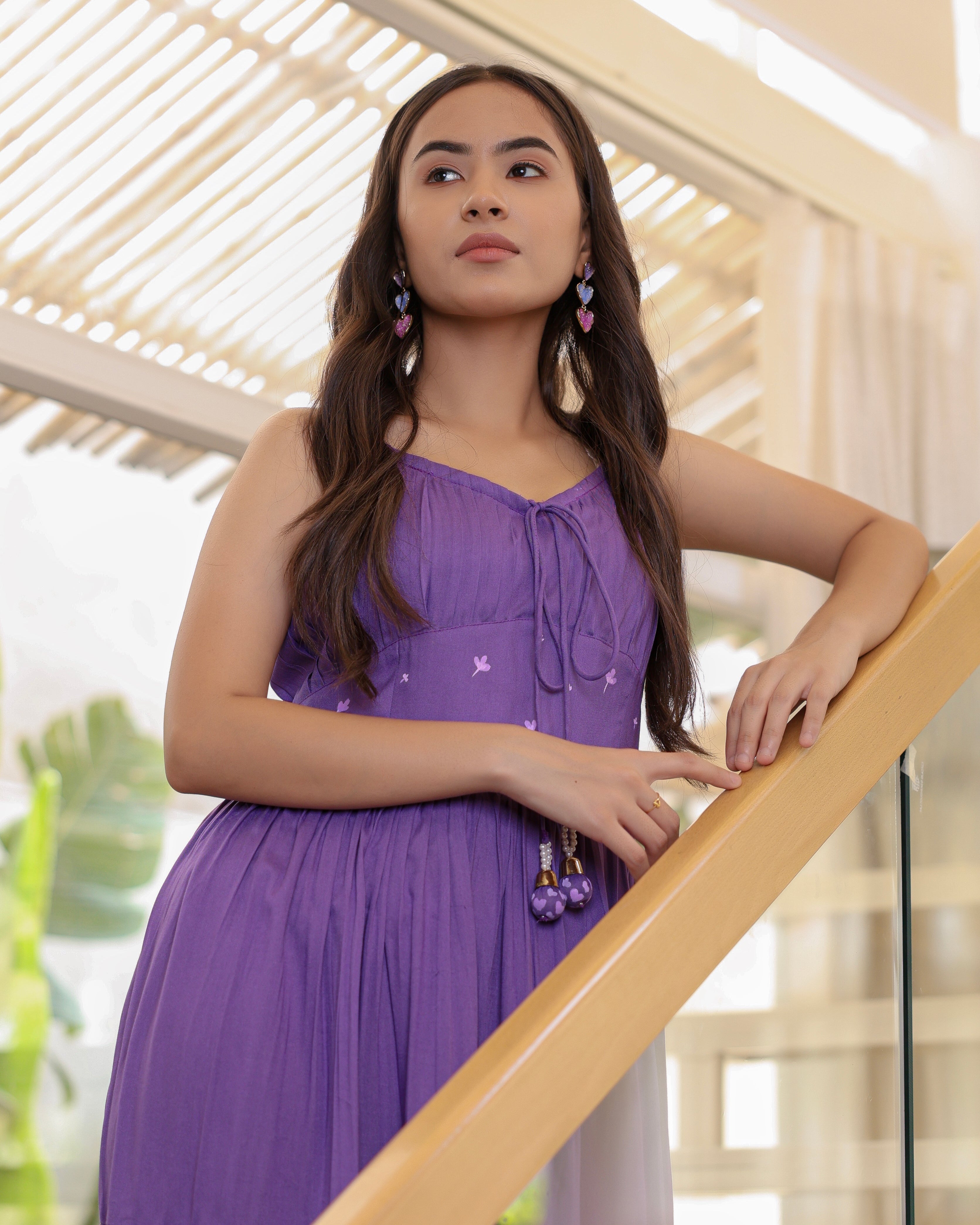 Livine Purple Flared Dress