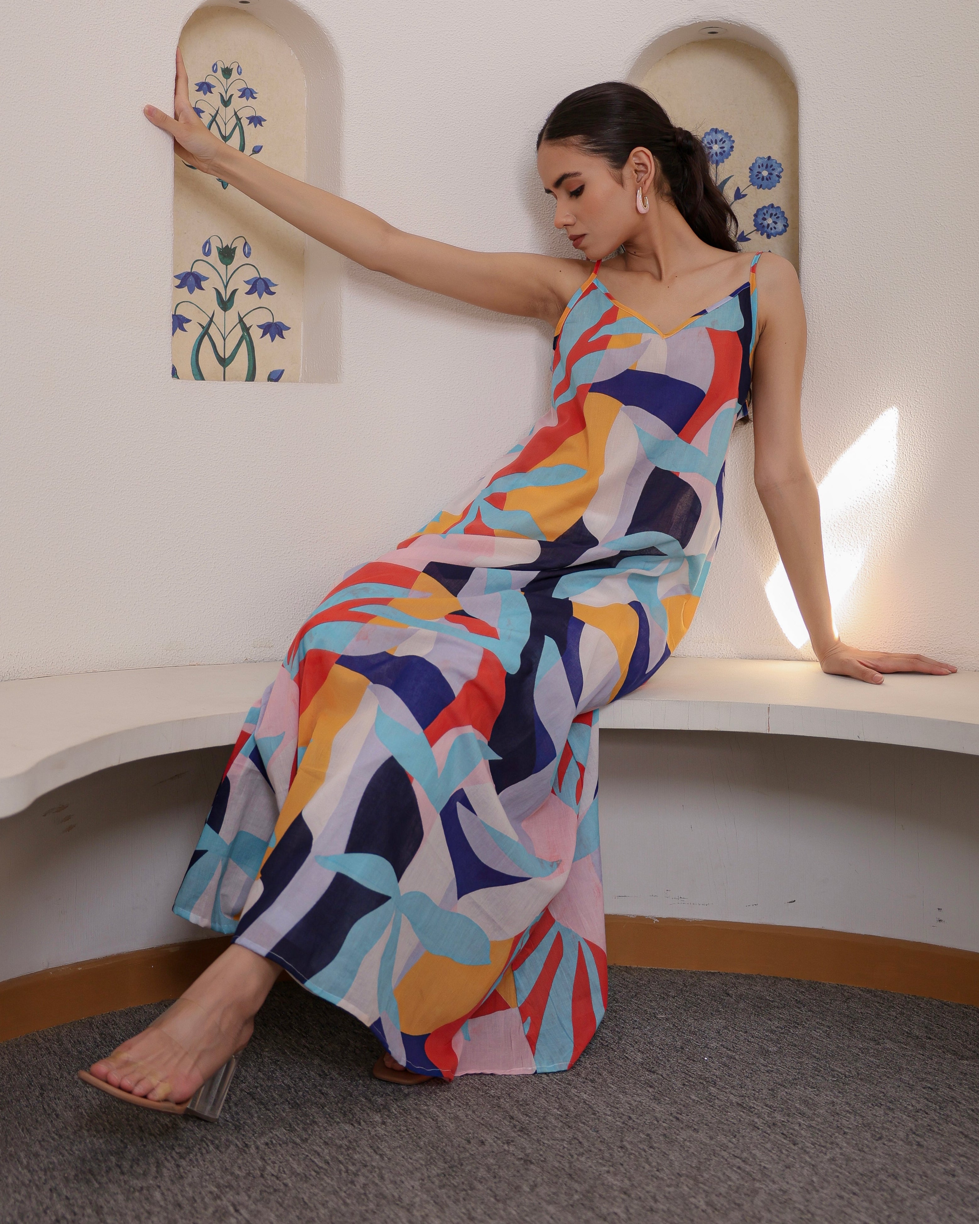 Symmetrical Multicoloured Boho Dress