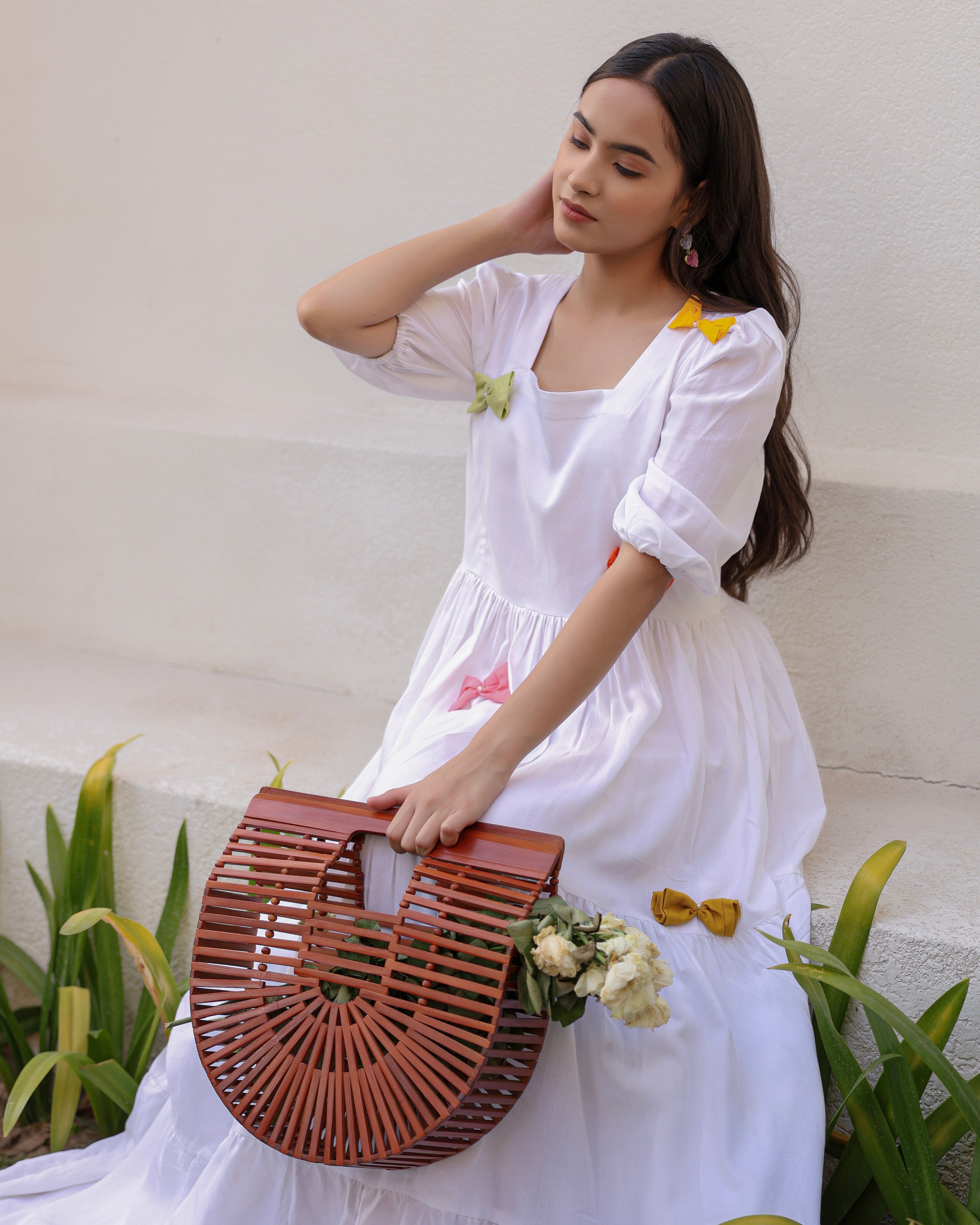 Cindrella White Bow Dress