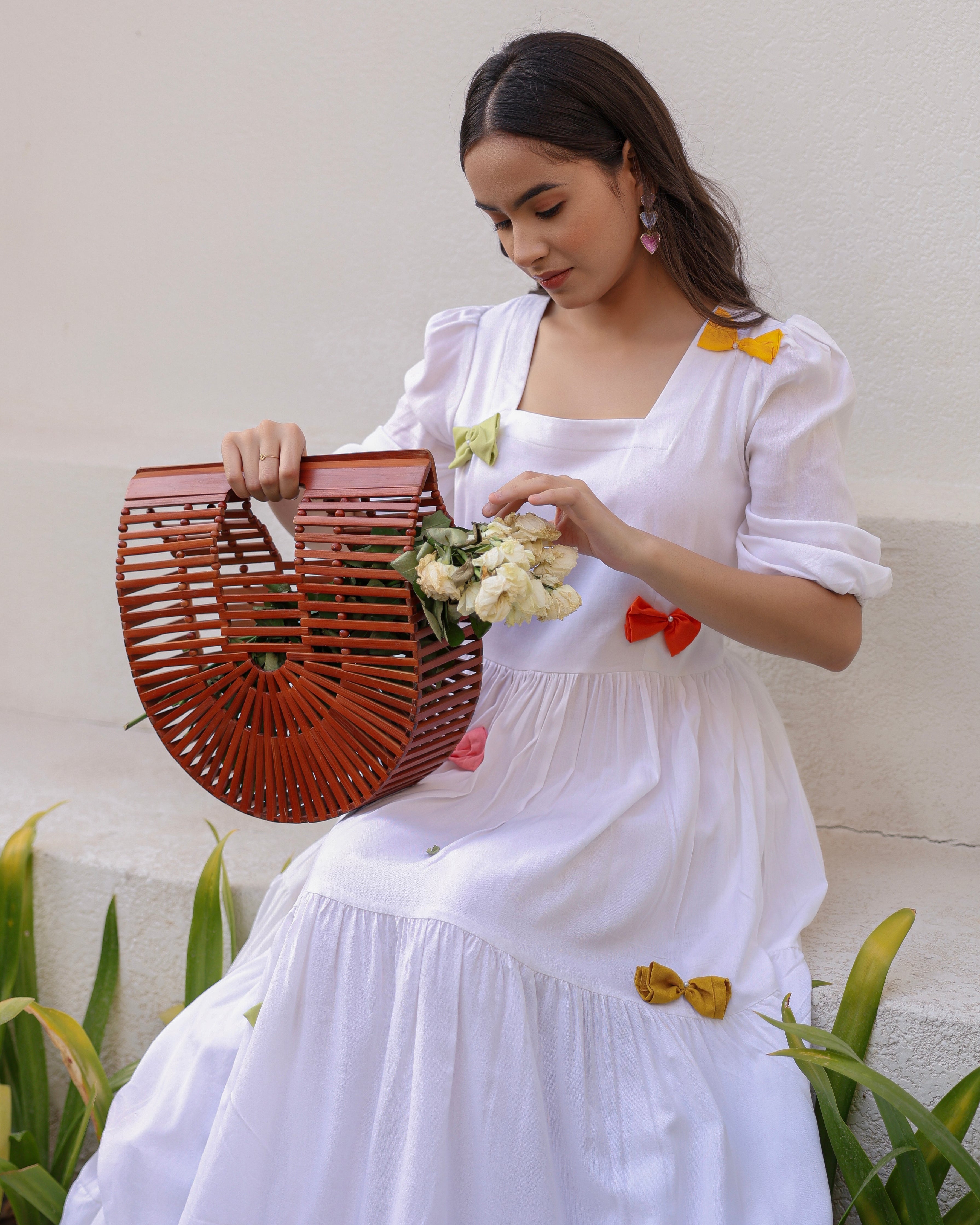 Cindrella White Bow Dress