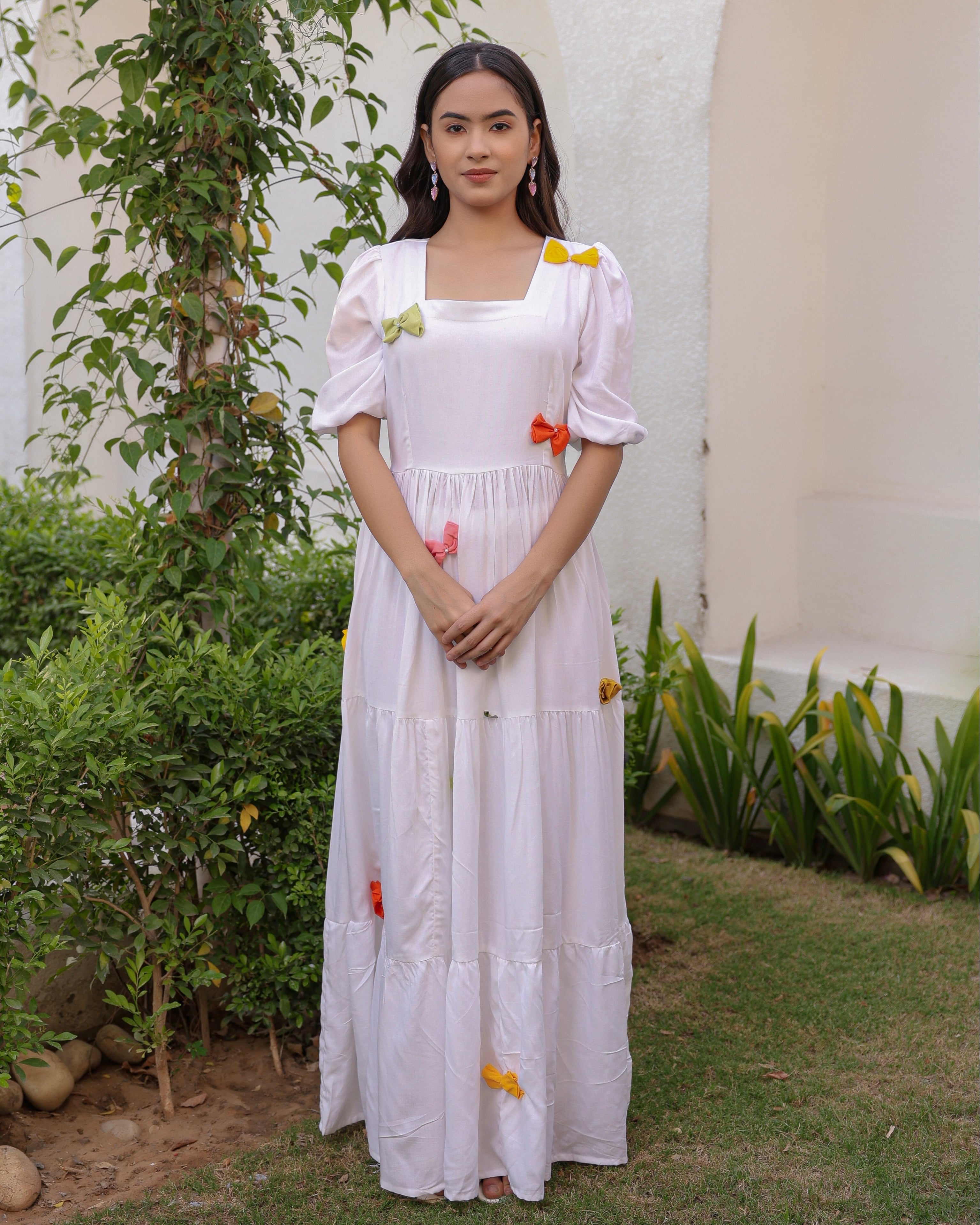 Cindrella White Bow Dress