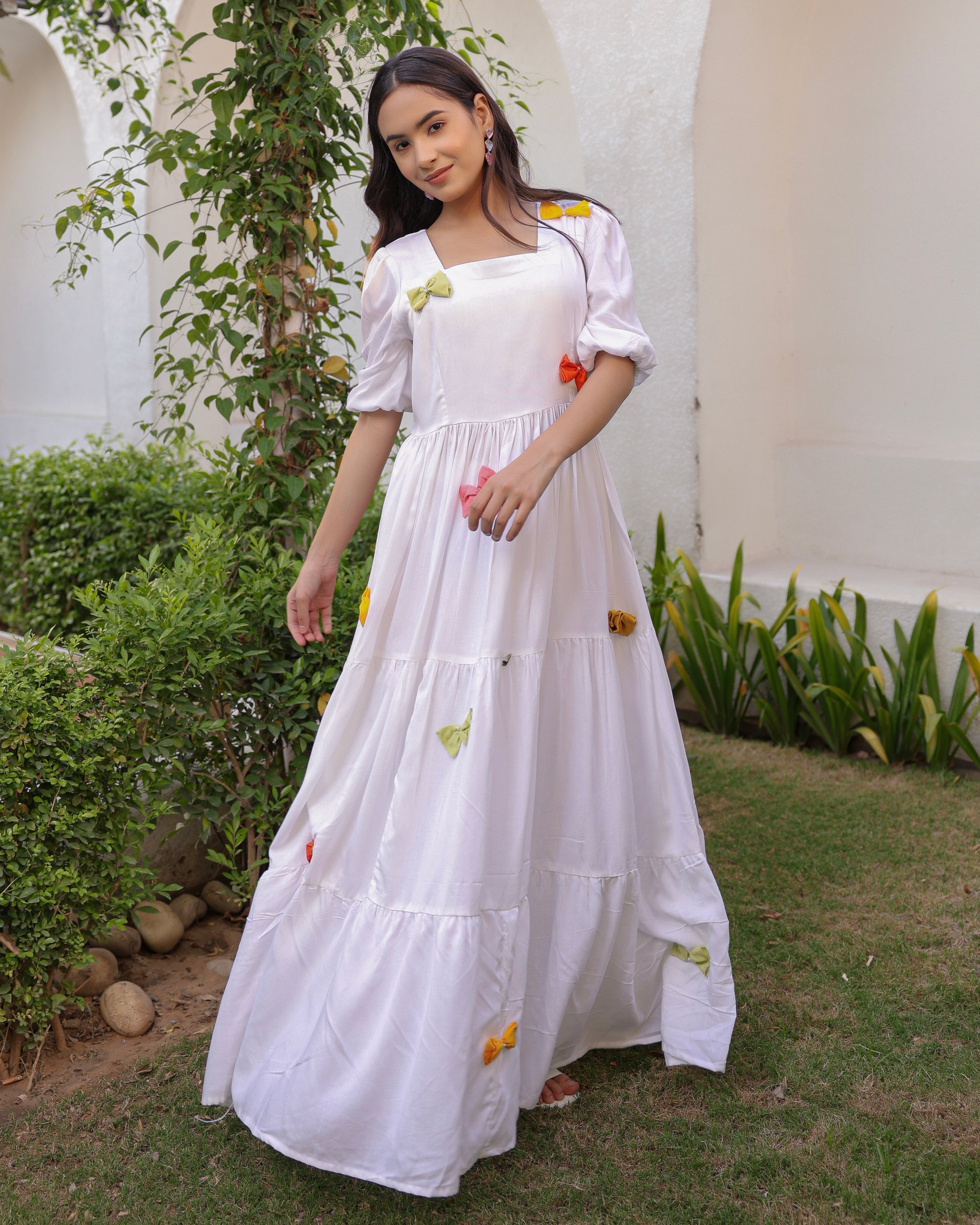 Cindrella White Bow Dress