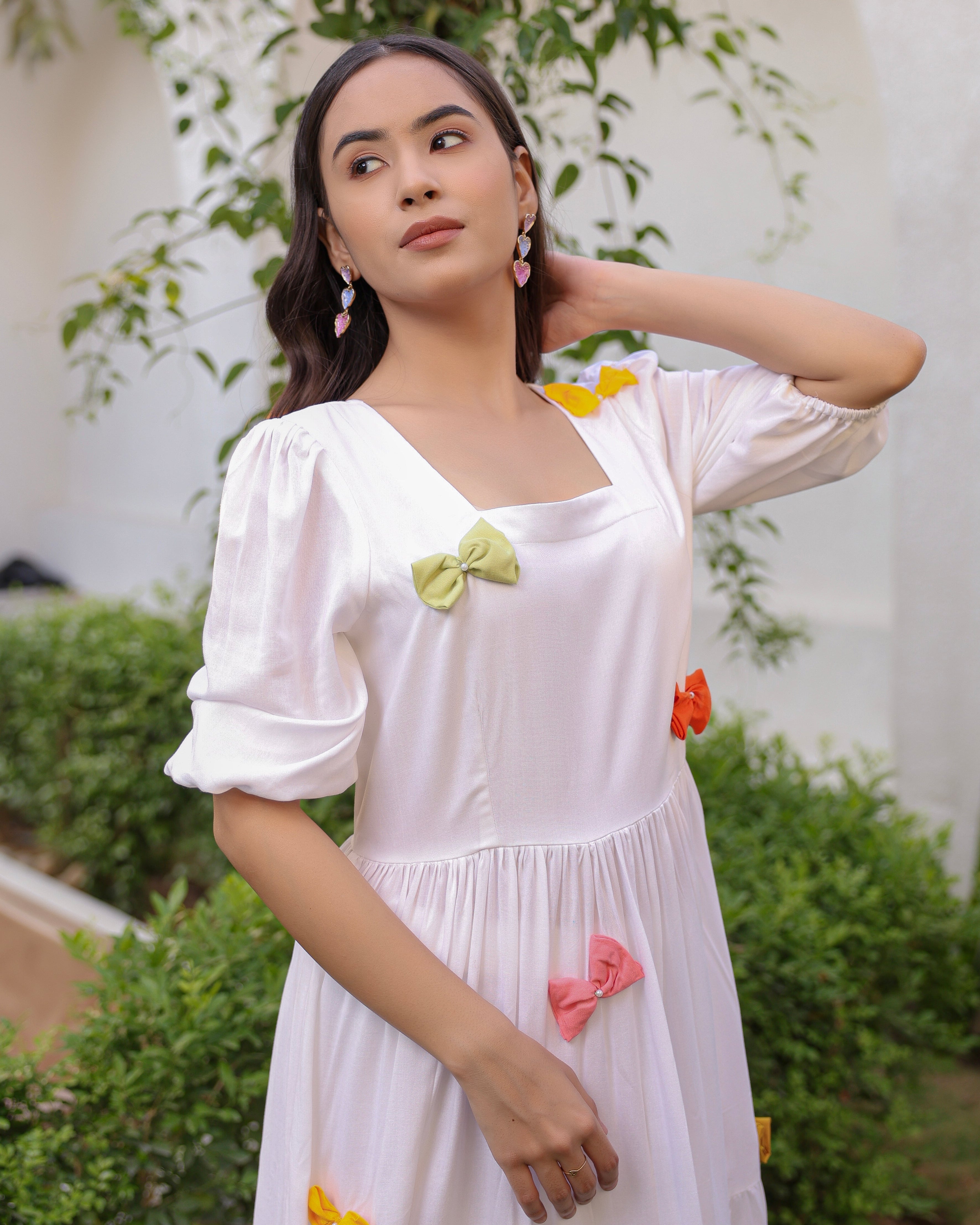 Cindrella White Bow Dress