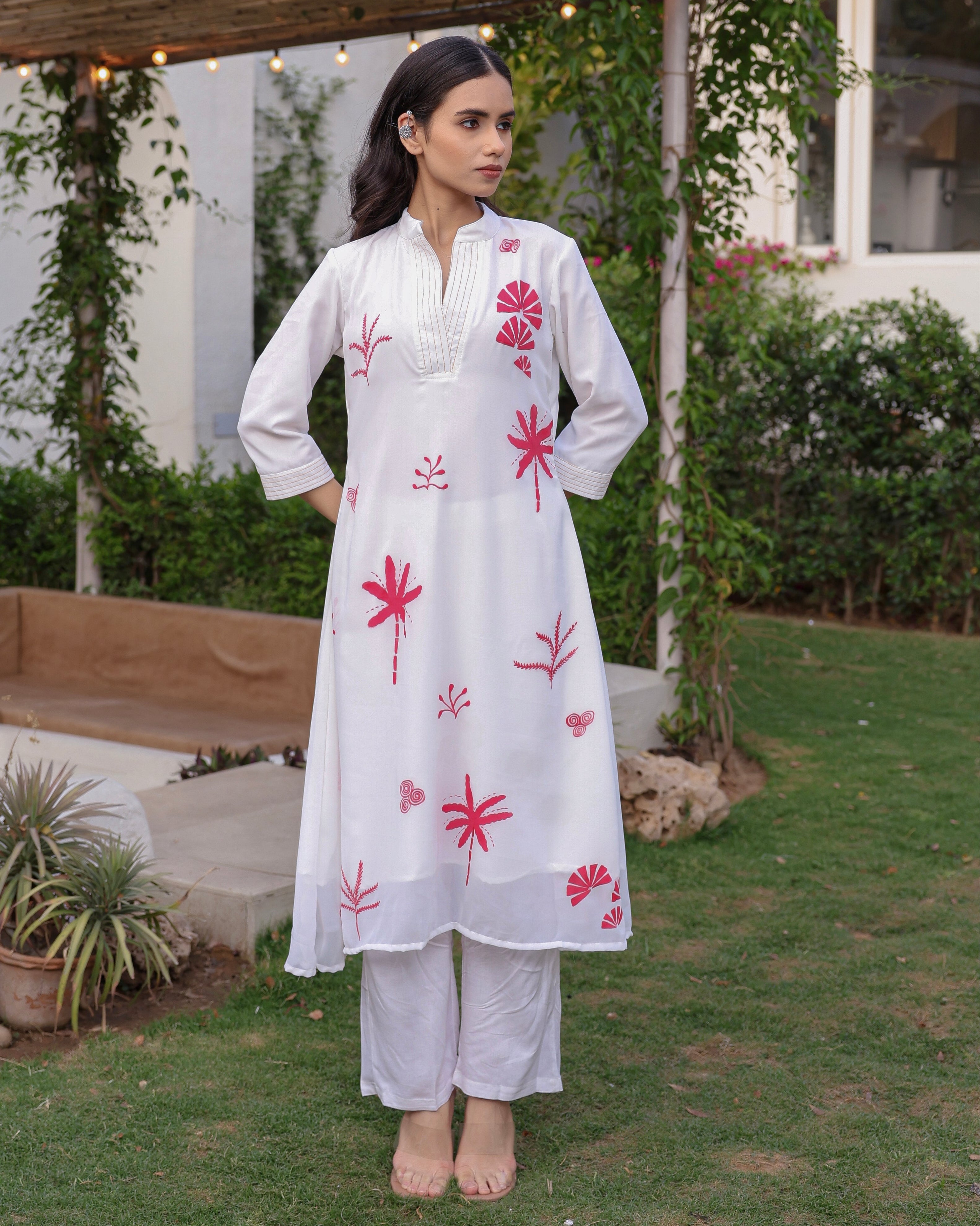 Jazzy White Kurta Set