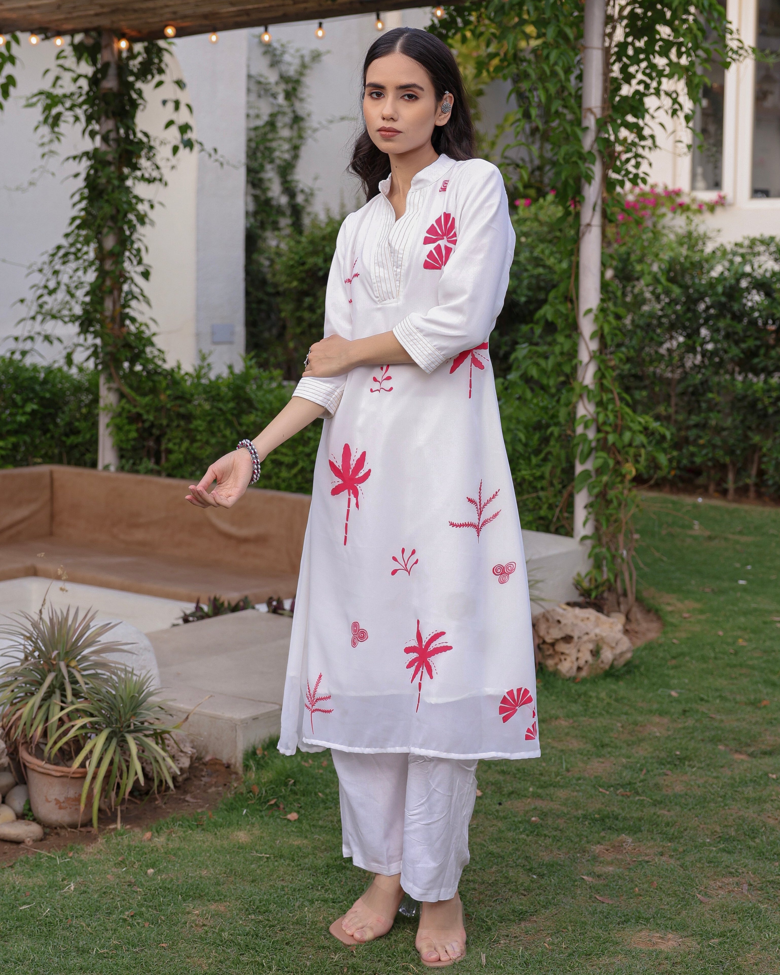 Jazzy White Kurta Set