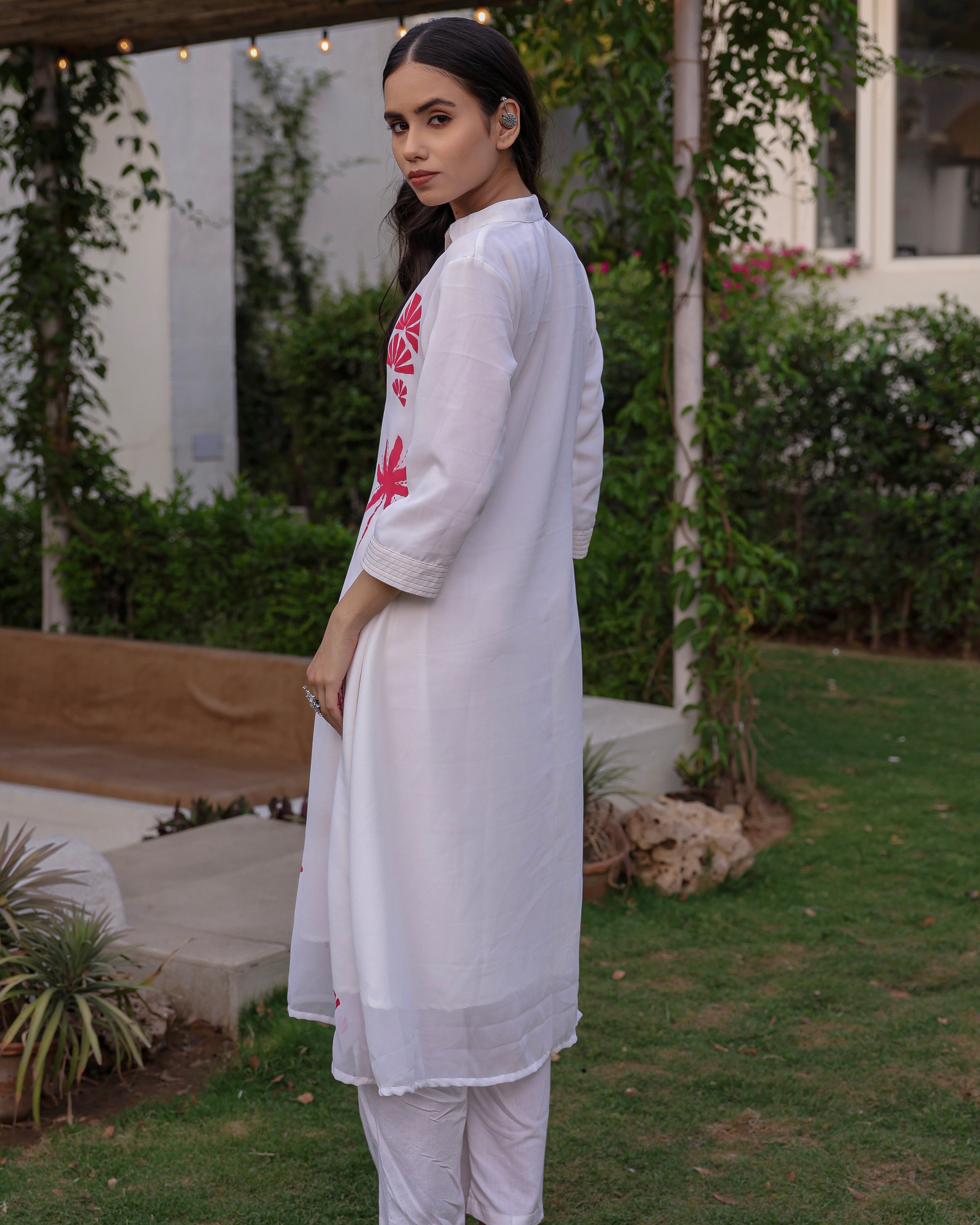 Jazzy White Kurta Set
