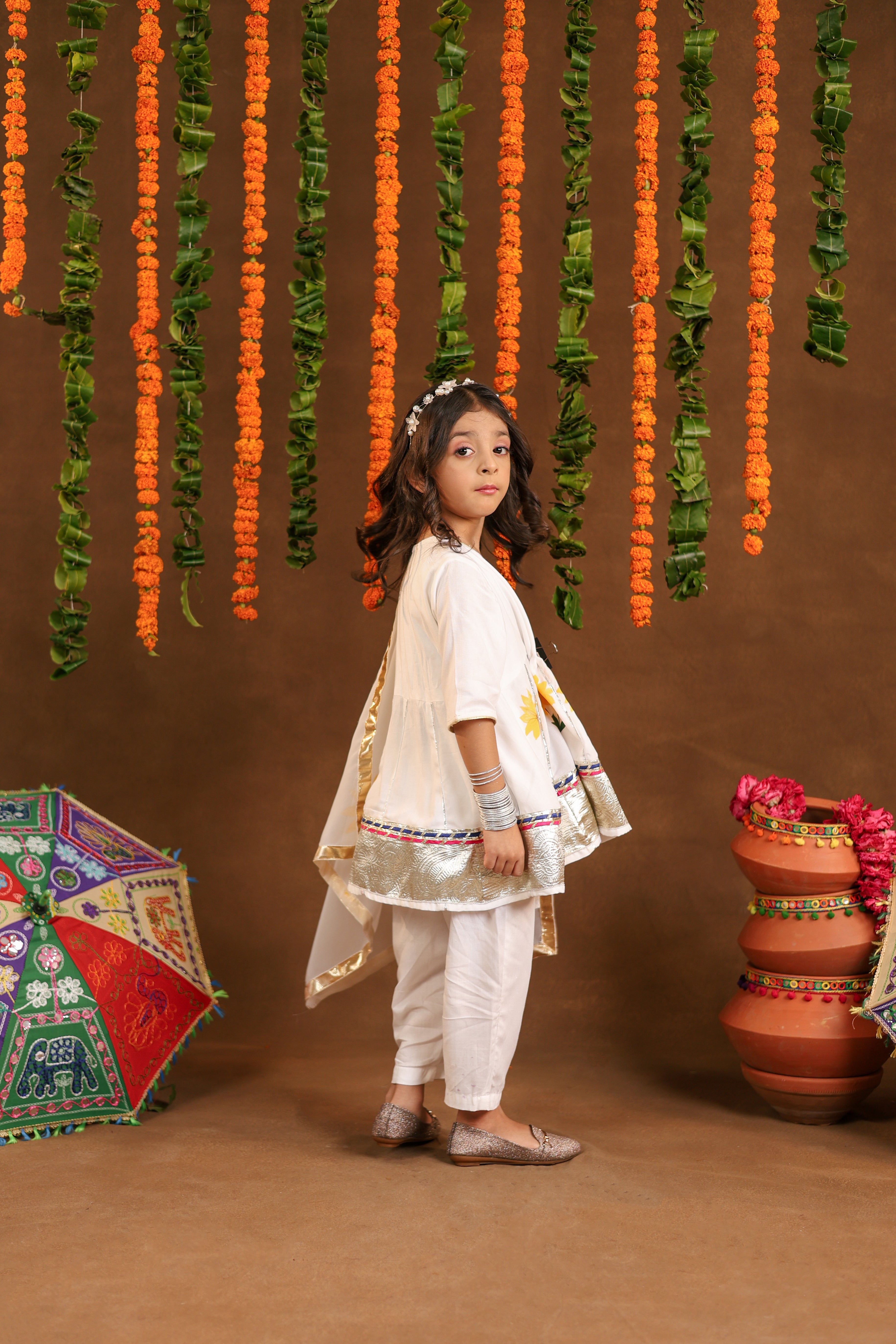 White Sunflower Suit Set