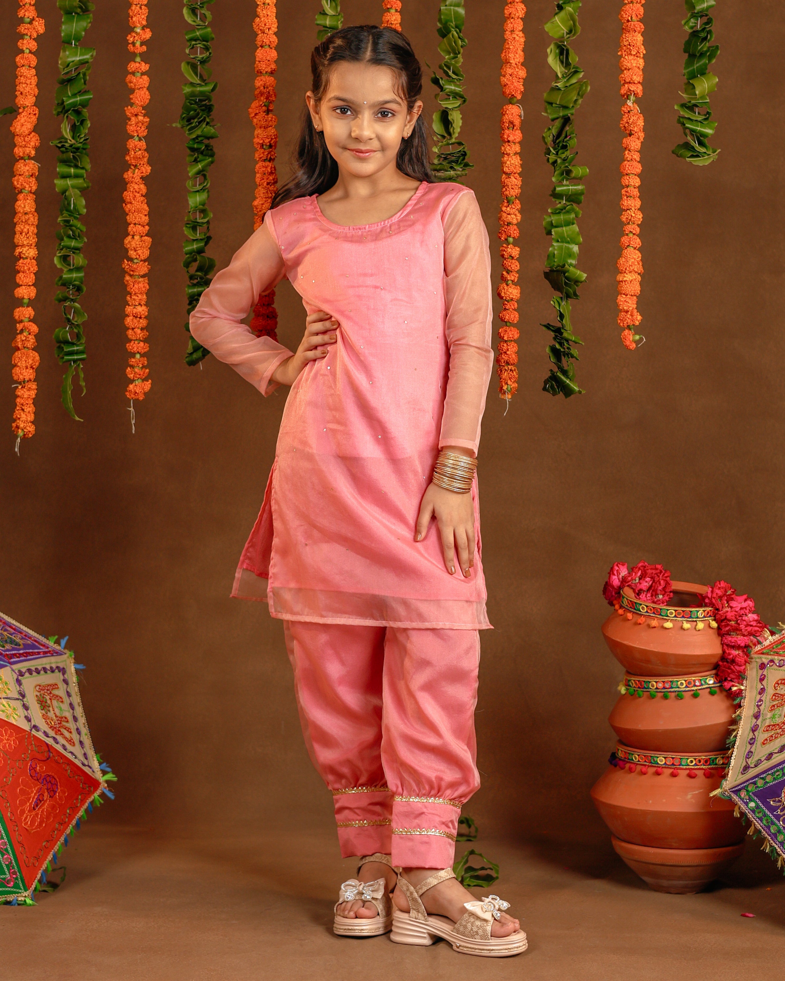 Kids Aalia Pink Suit Set