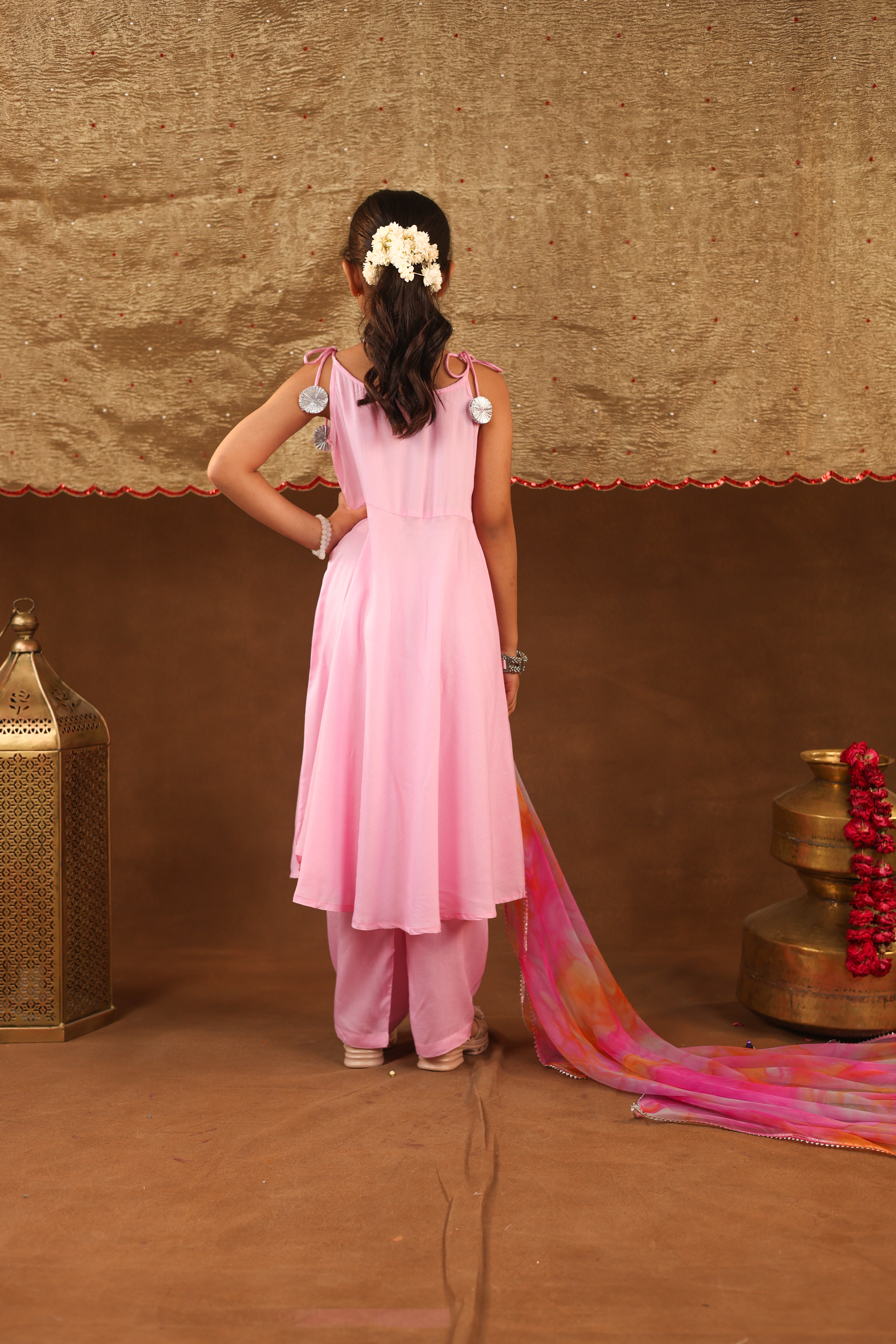 Girls Pink Pearl Suit Set