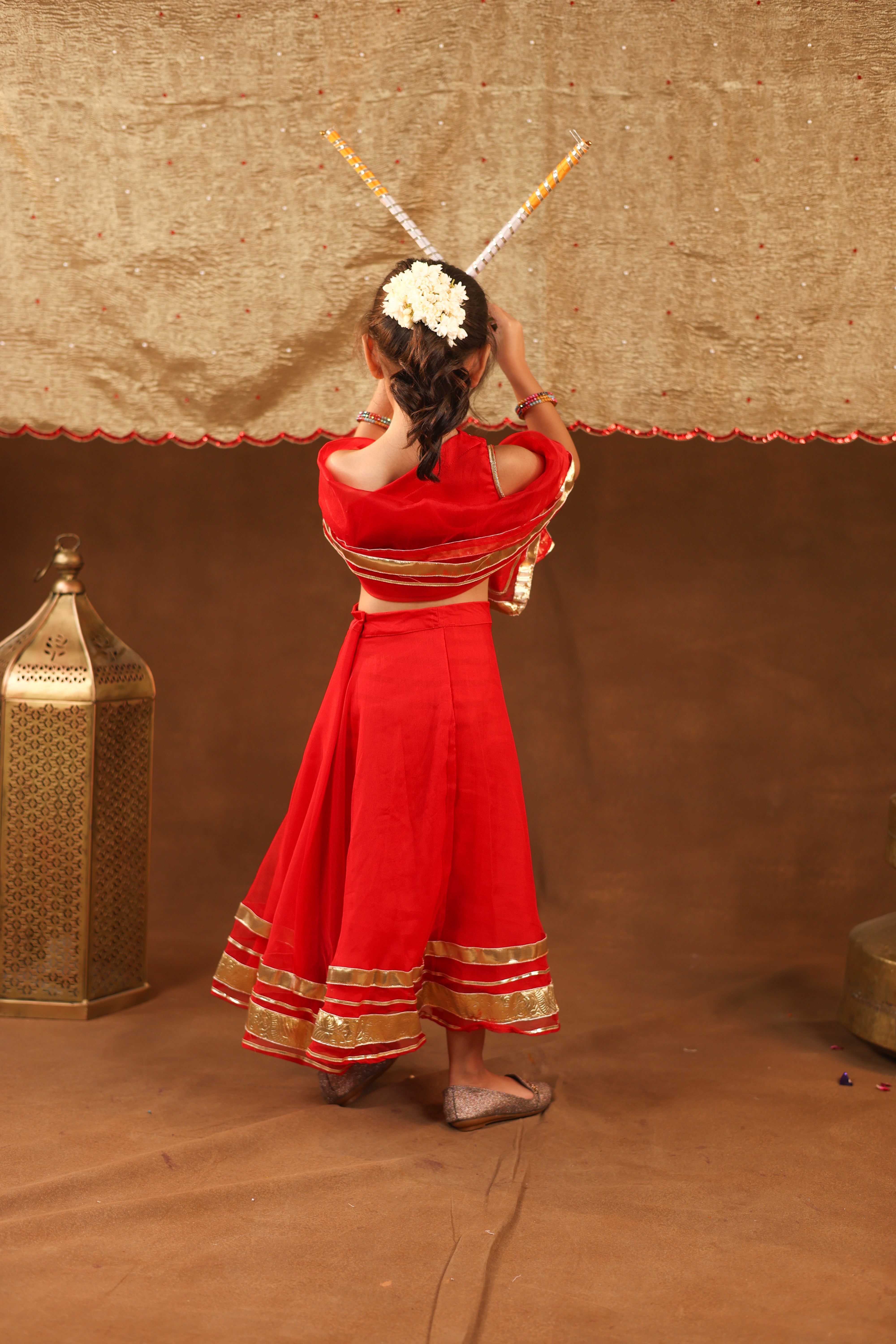 Girl Red Royal Lehenga Set