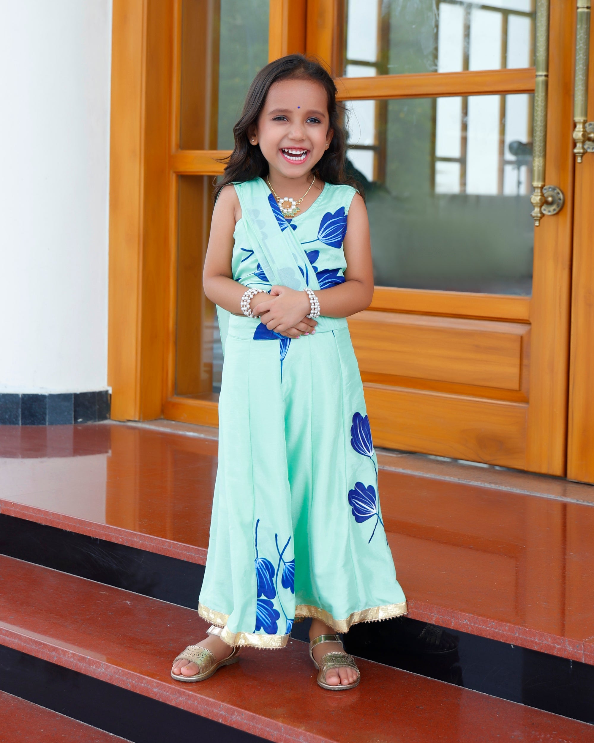 Rug Green Floral Lehenga Choli With Dupatta