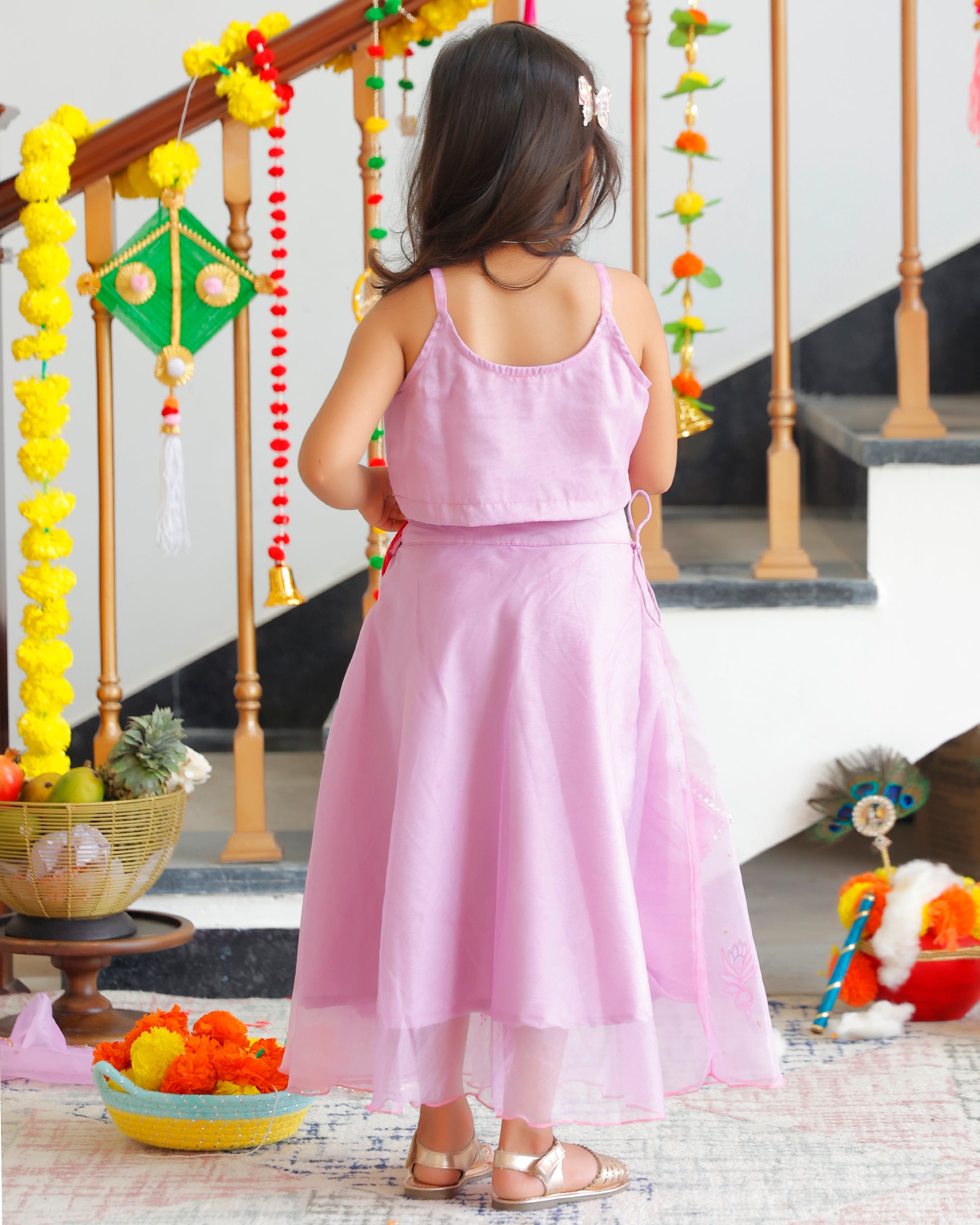 Kids Lavender Lehenga Set