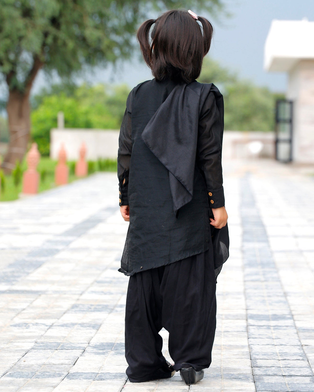 Afghani Black Kids Kurta Set