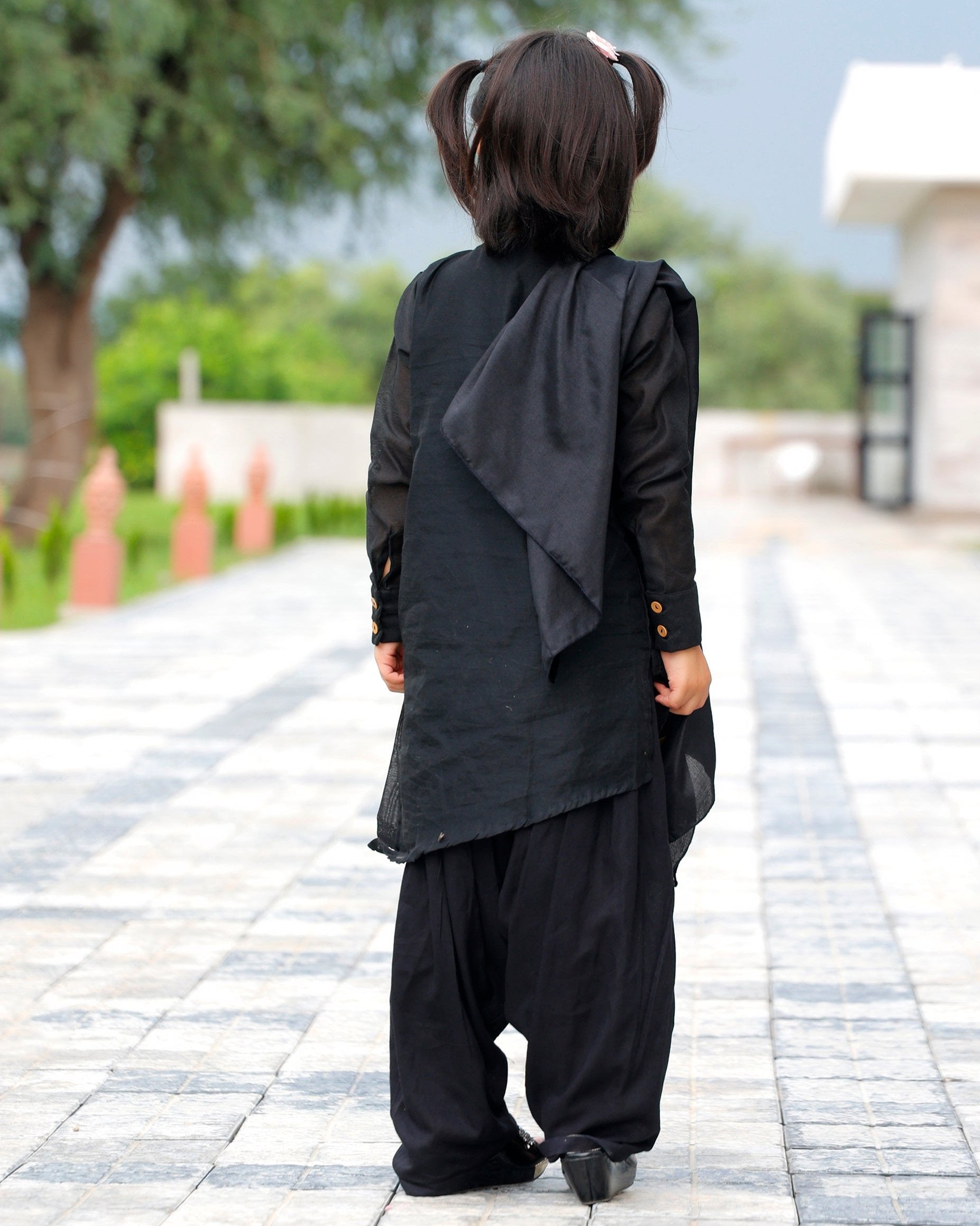 Afghani Black Kids Kurta Set