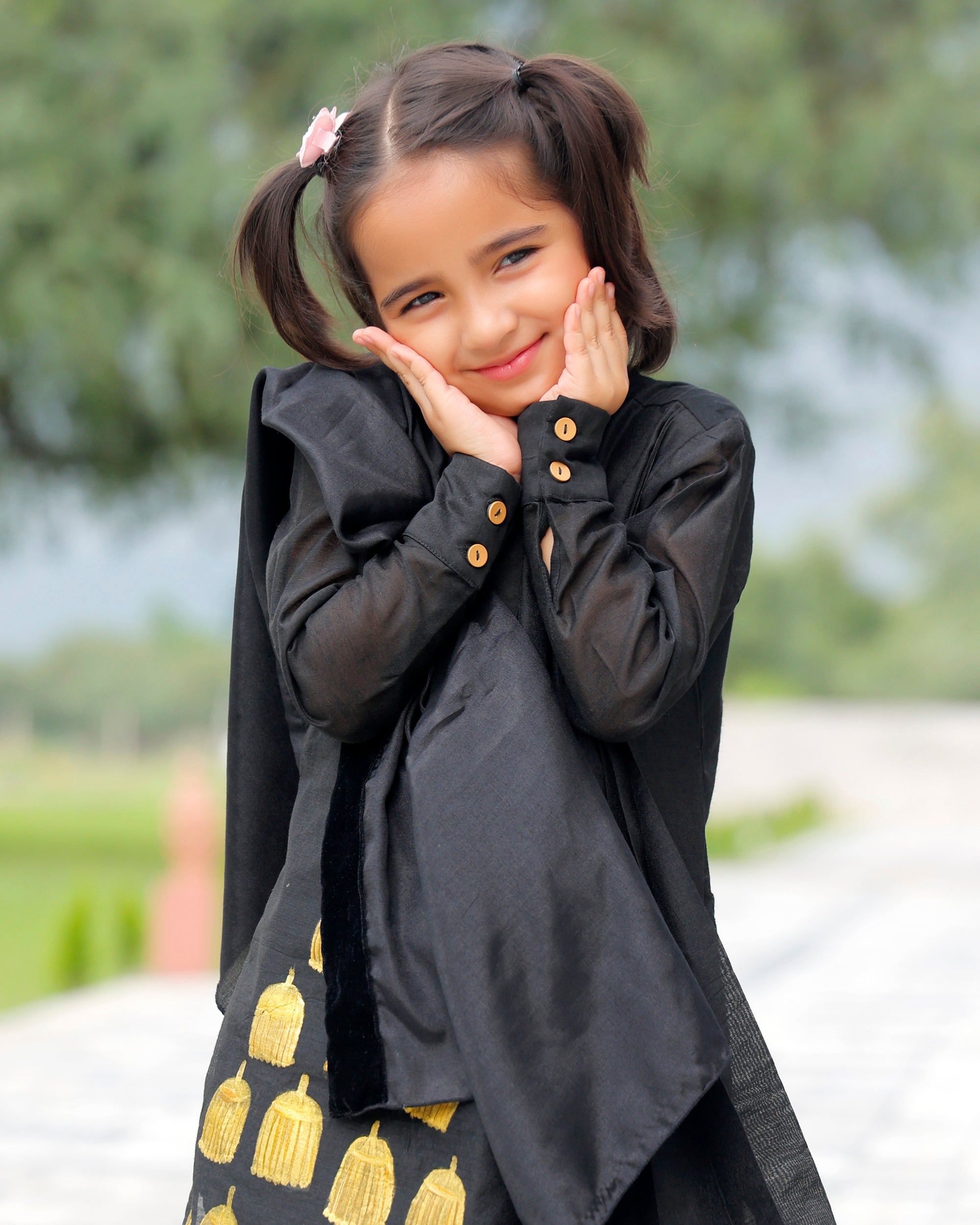 Afghani Black Kids Kurta Set