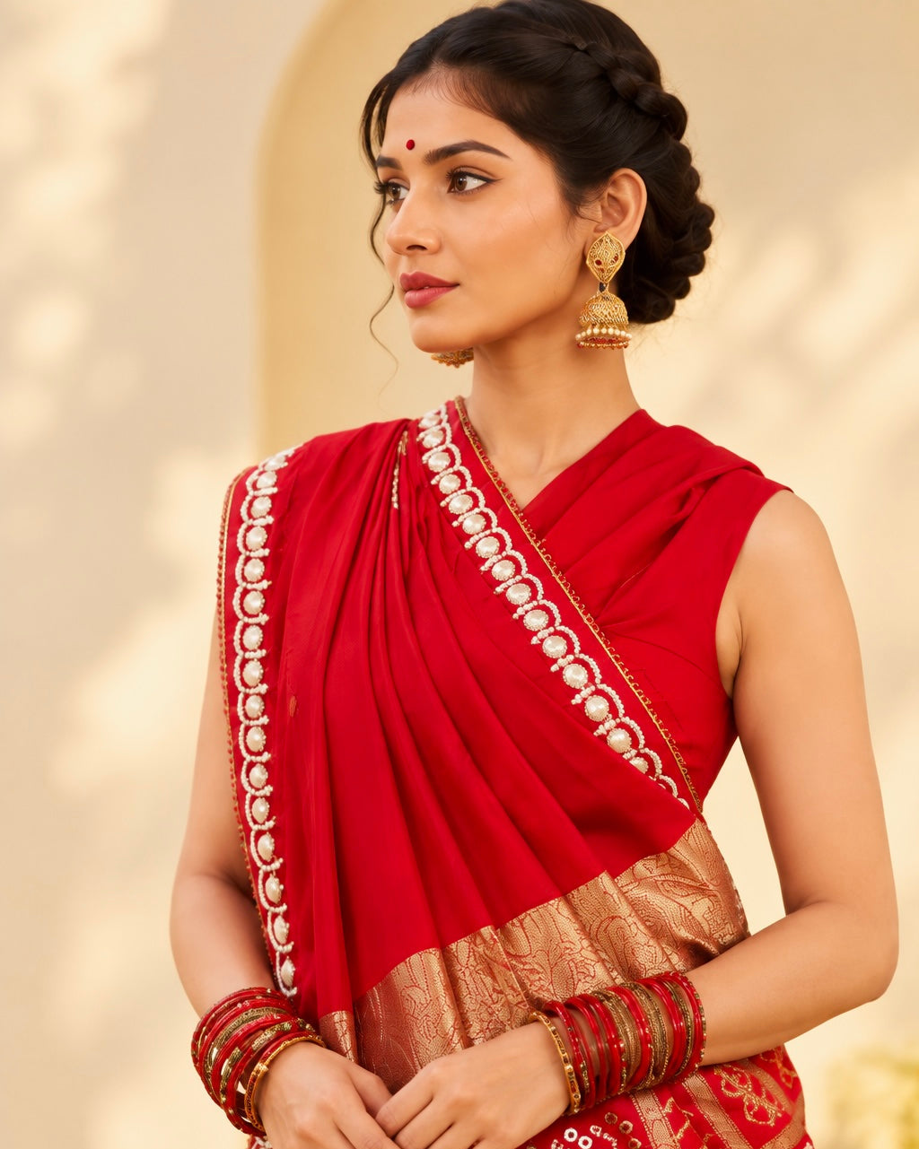 Laal Ishq Bandhej Saree