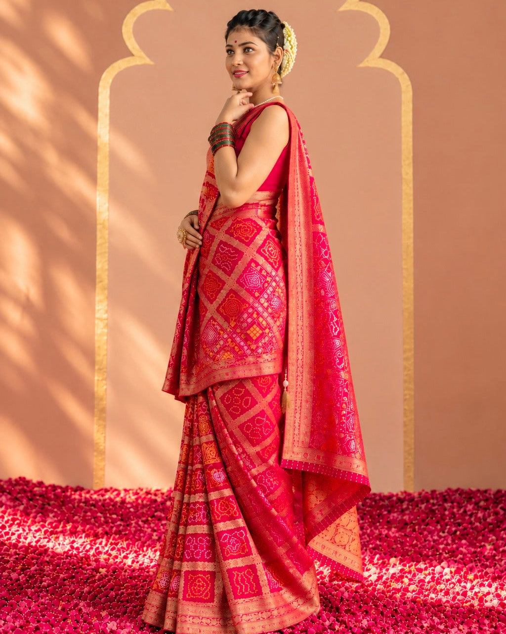 Pure Banarasi Ghaat Chola Saree