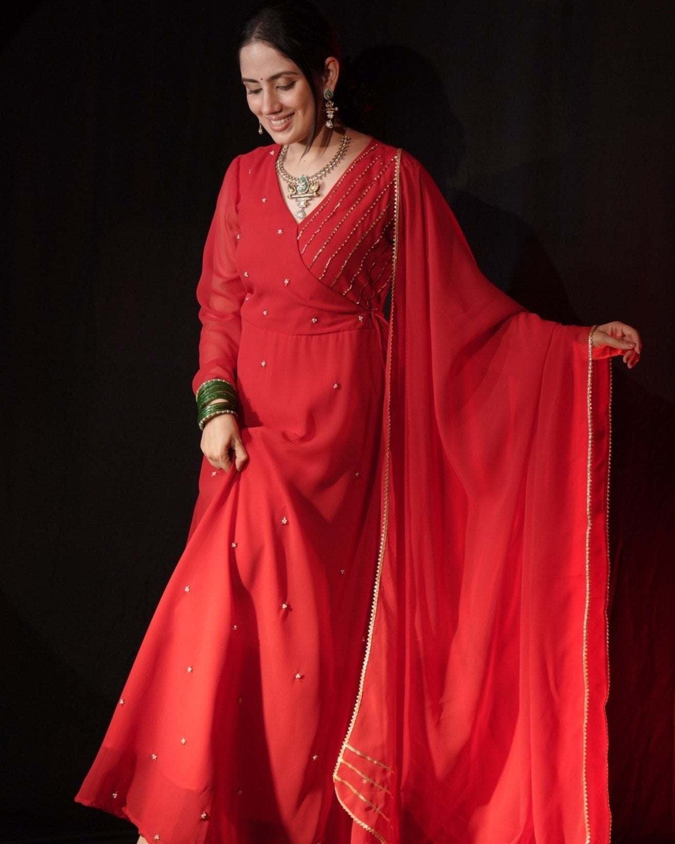 LAL RAGINI ANARKALI SUIT SET