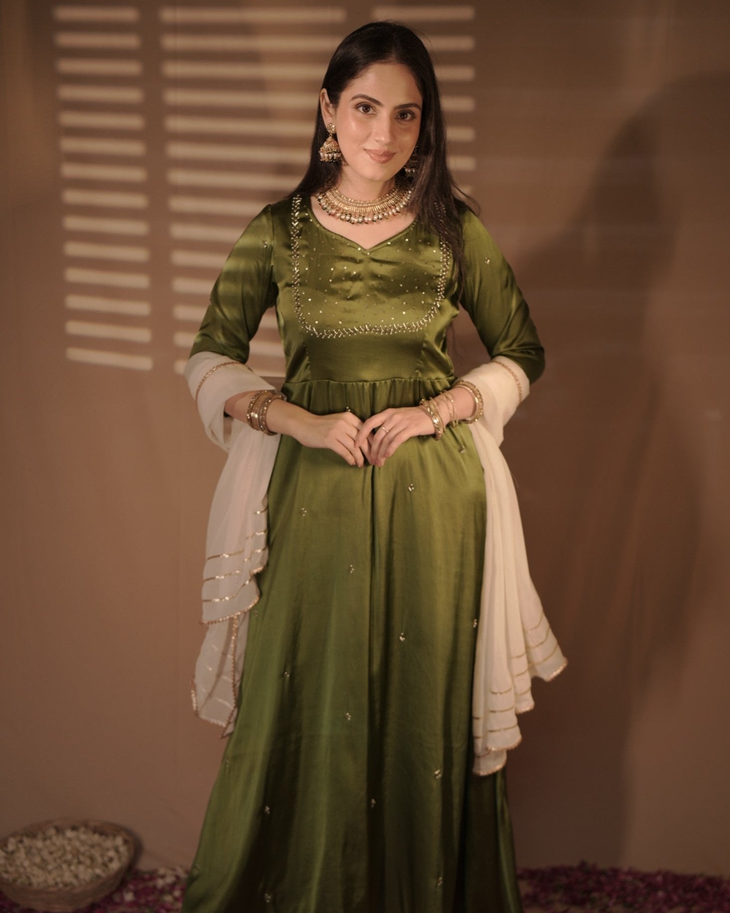 Mehandi green suit set Mehandi green suit set