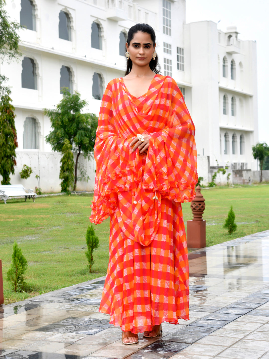Santoor Orange Suit Set