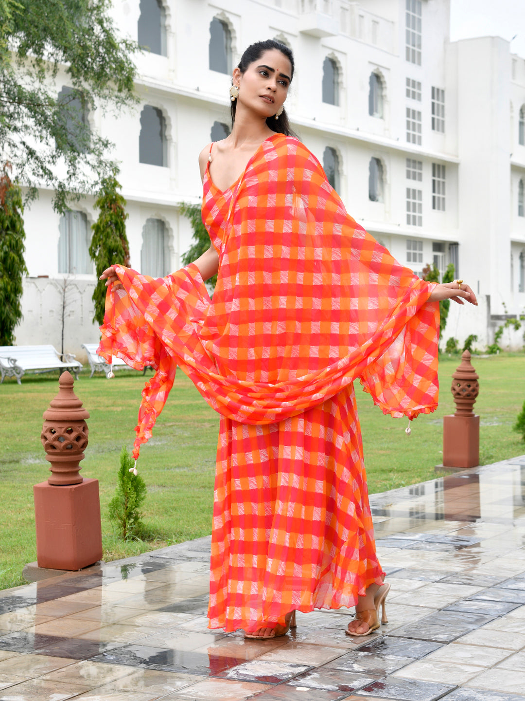 Santoor Orange Suit Set