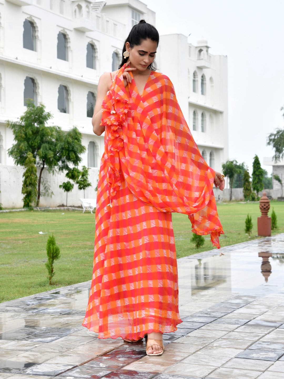 Santoor Orange Suit Set
