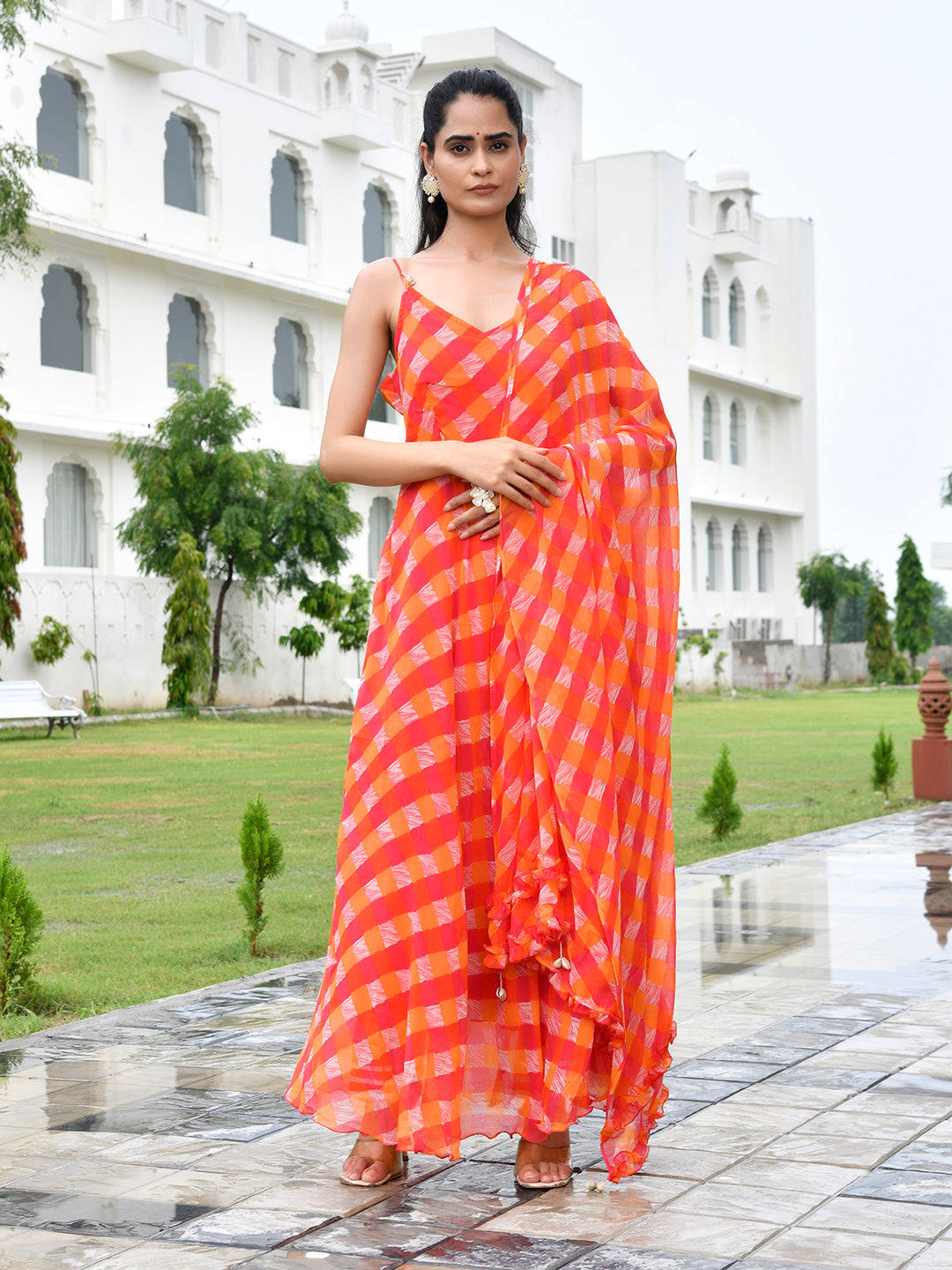 Santoor Orange Suit Set