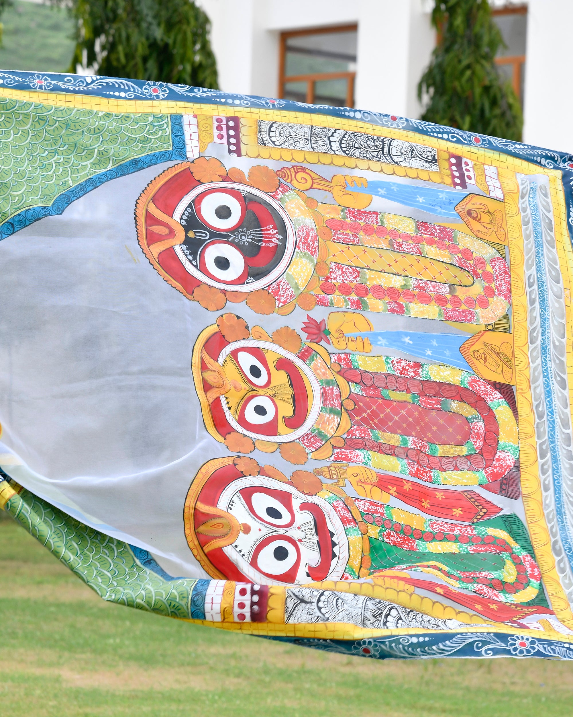 Beautiful Handpainted Organza Saree