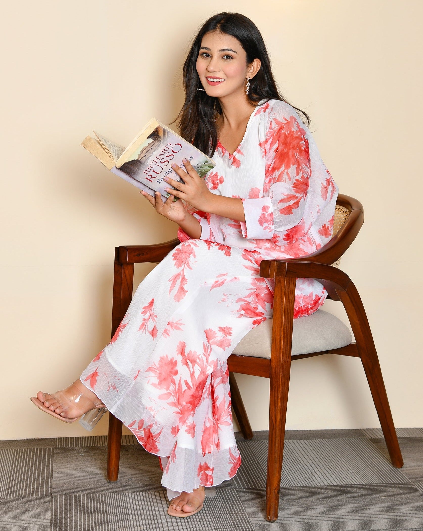 Birdie White Floral Cord Set