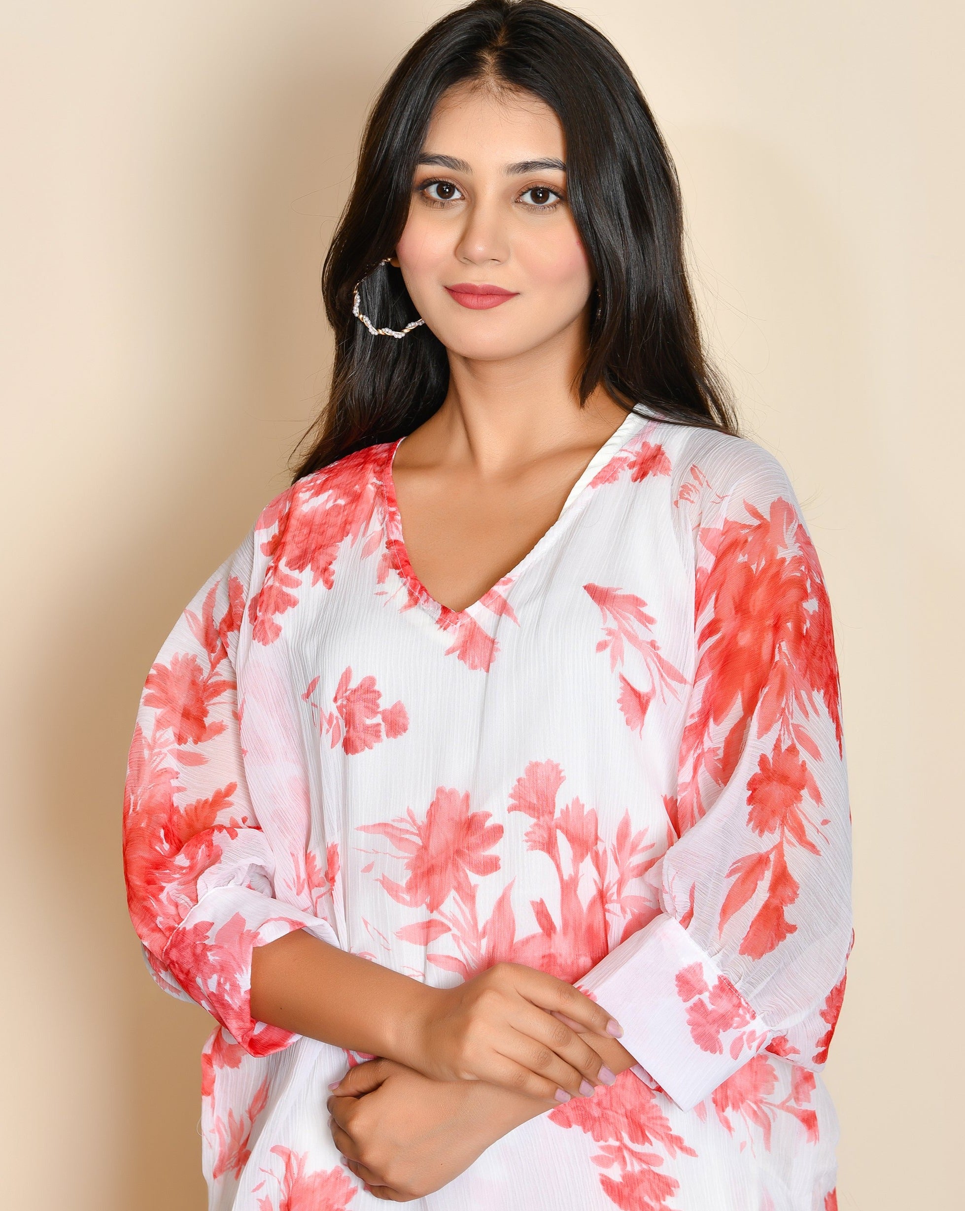 Birdie White Floral Cord Set