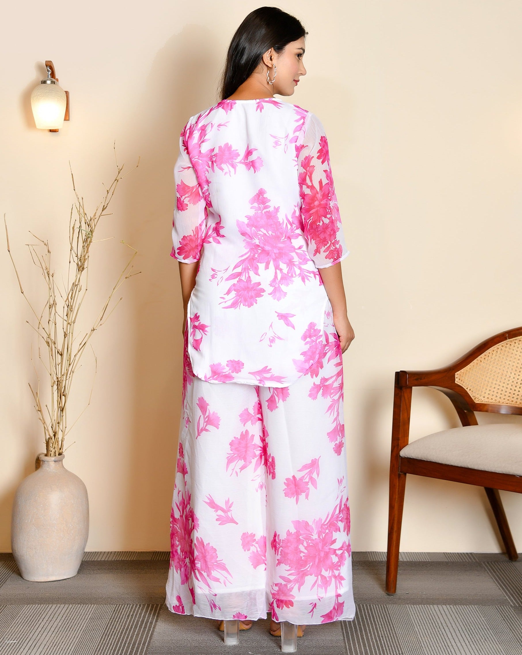 Angelina Pink Floral Cord Set