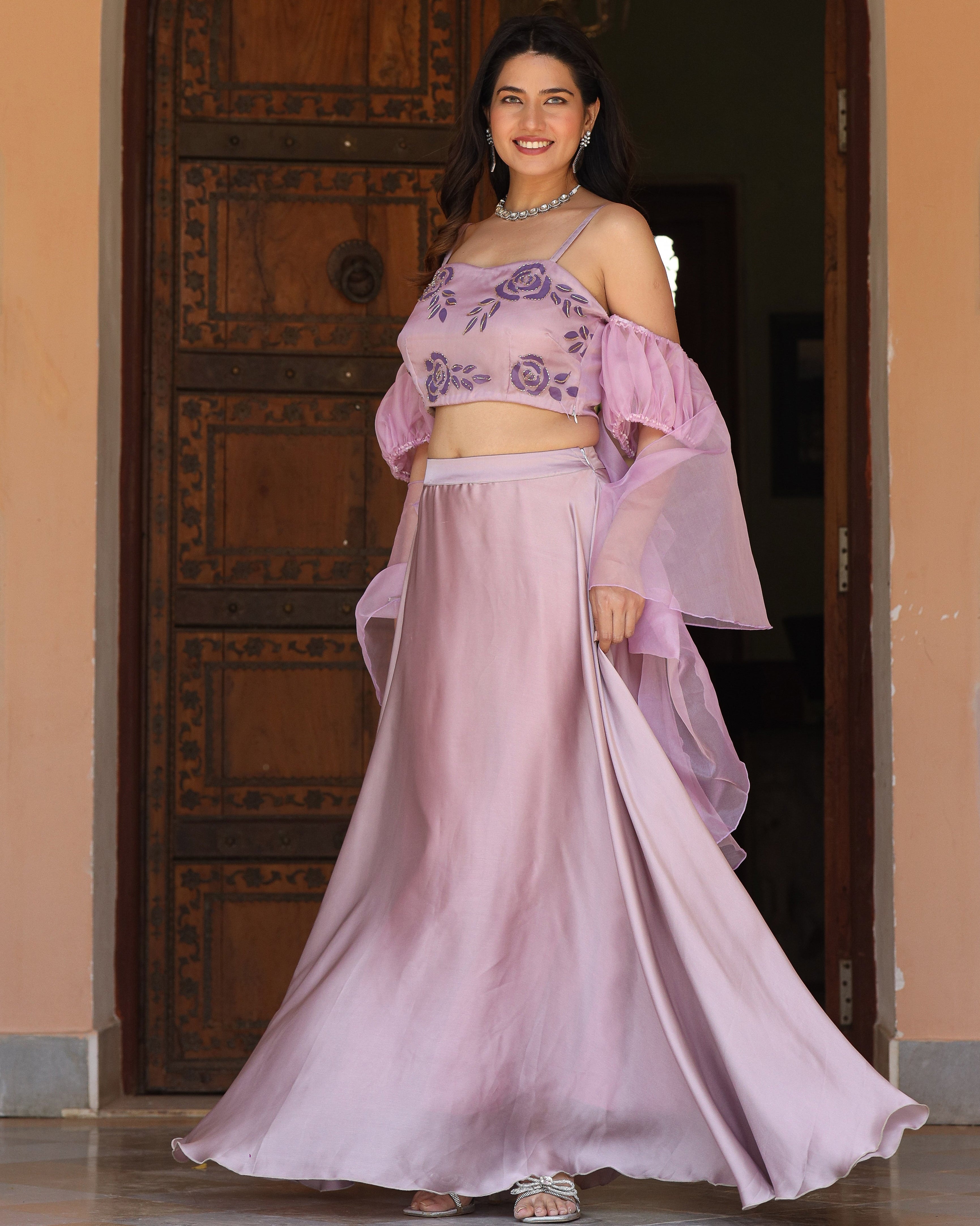 Laila Lavender Handpainted Lehenga Set
