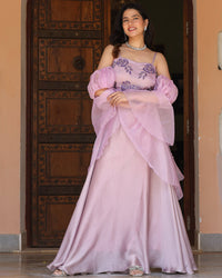 Laila Lavender Handpainted Lehenga Set