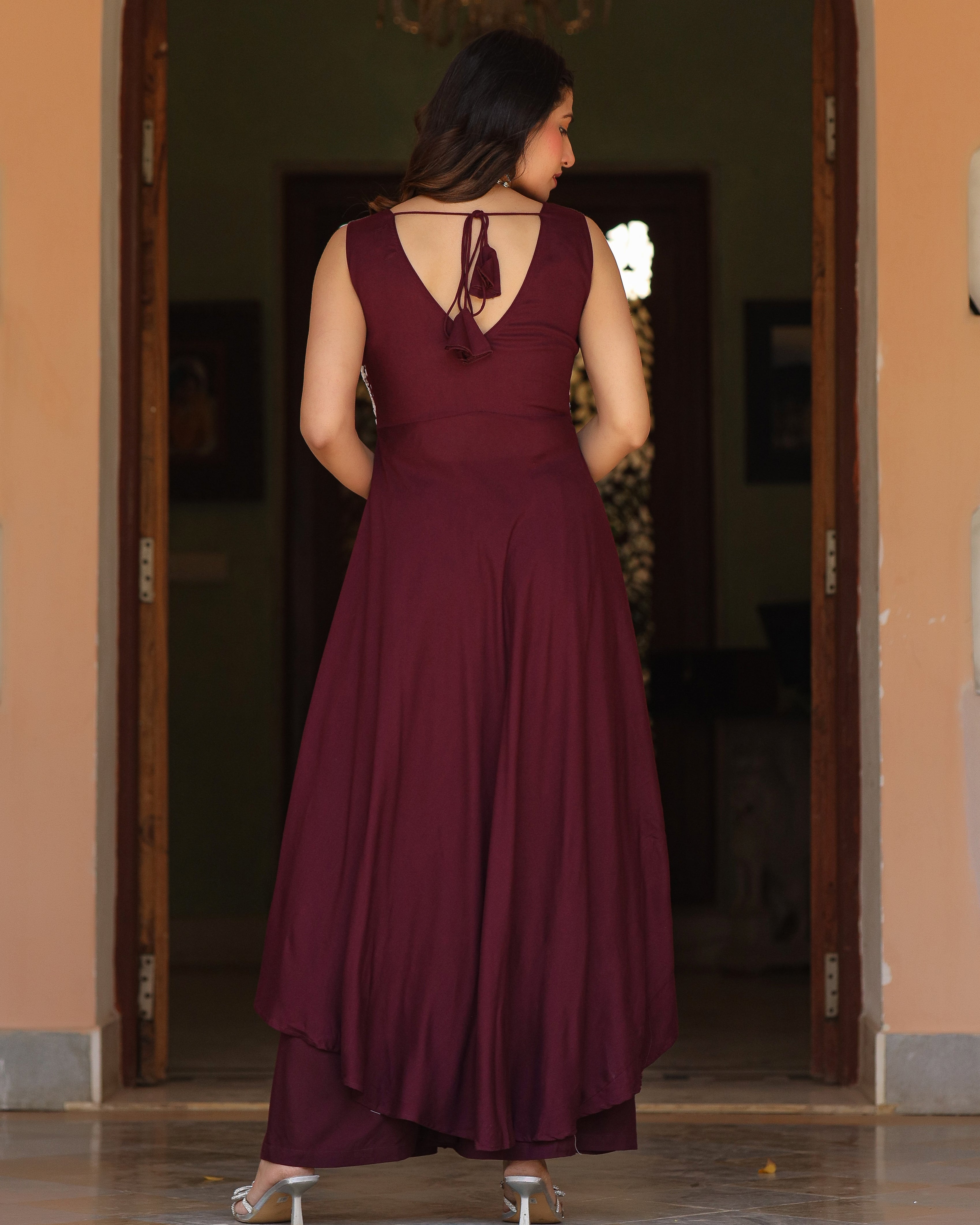 Jemmy Wine Handpainted Suit Set