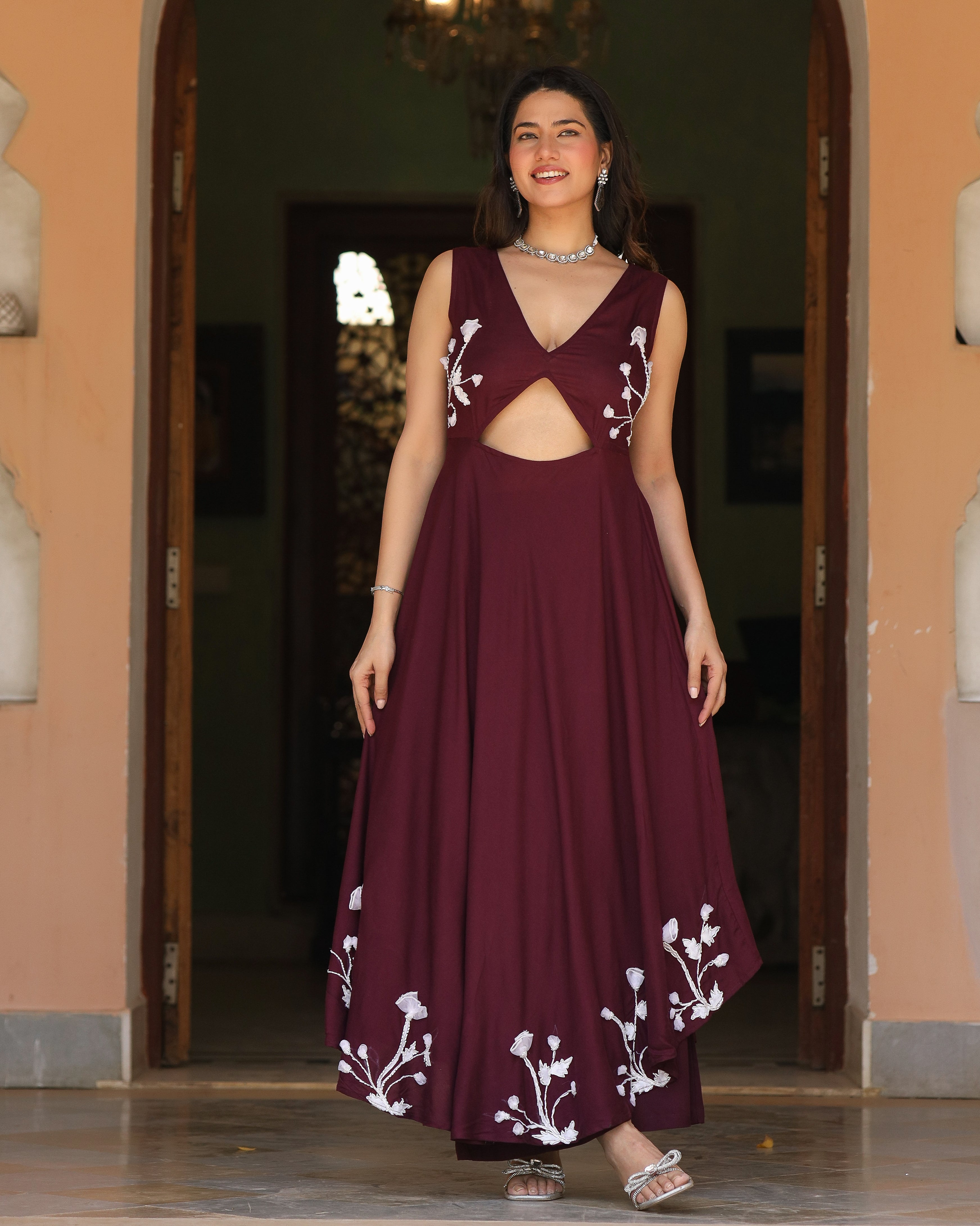 Jemmy Wine Handpainted Suit Set