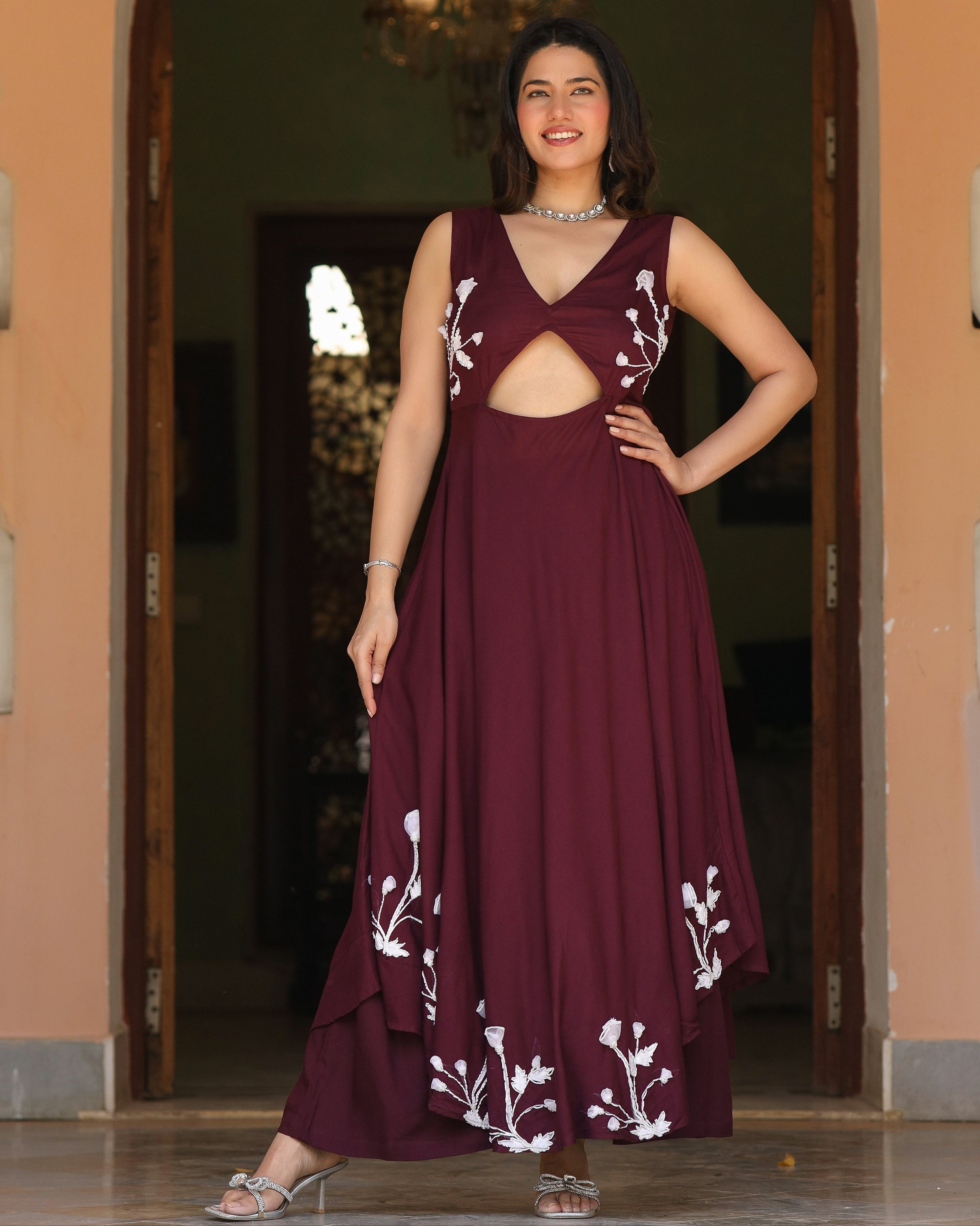 Jemmy Wine Handpainted Suit Set