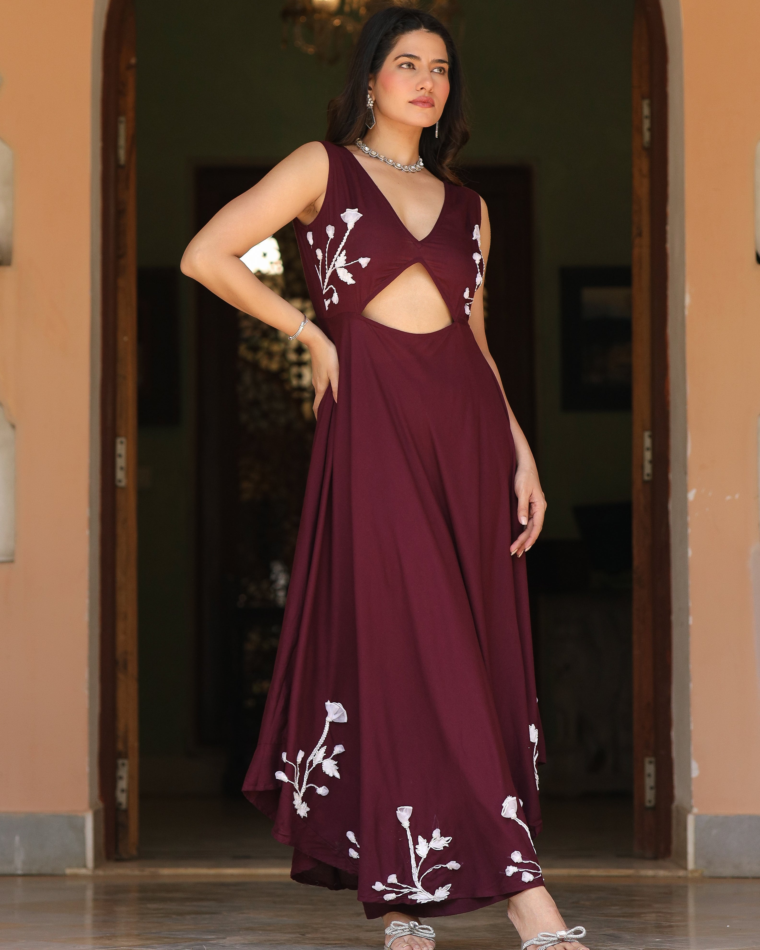 Jemmy Wine Handpainted Suit Set