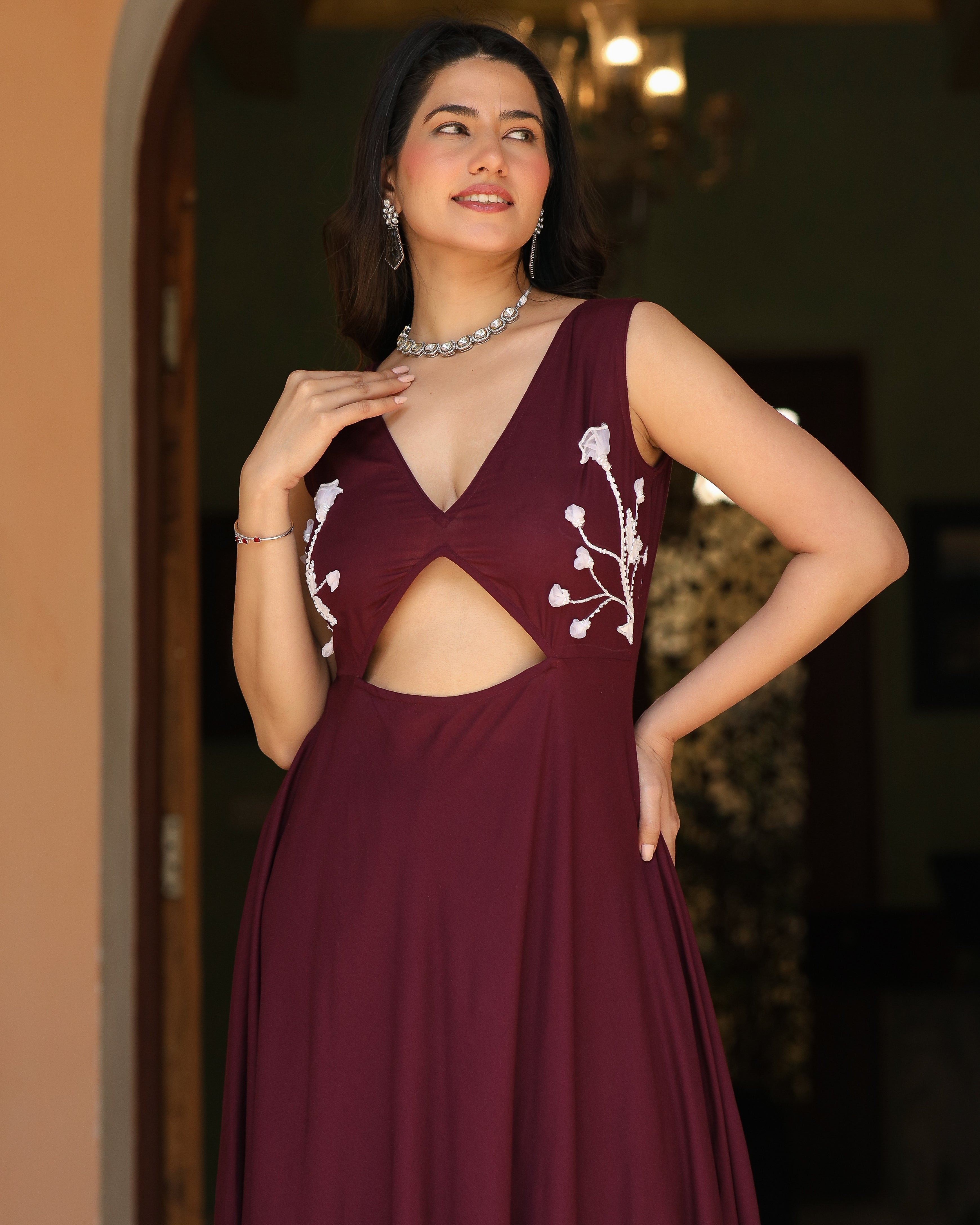 Jemmy Wine Handpainted Suit Set