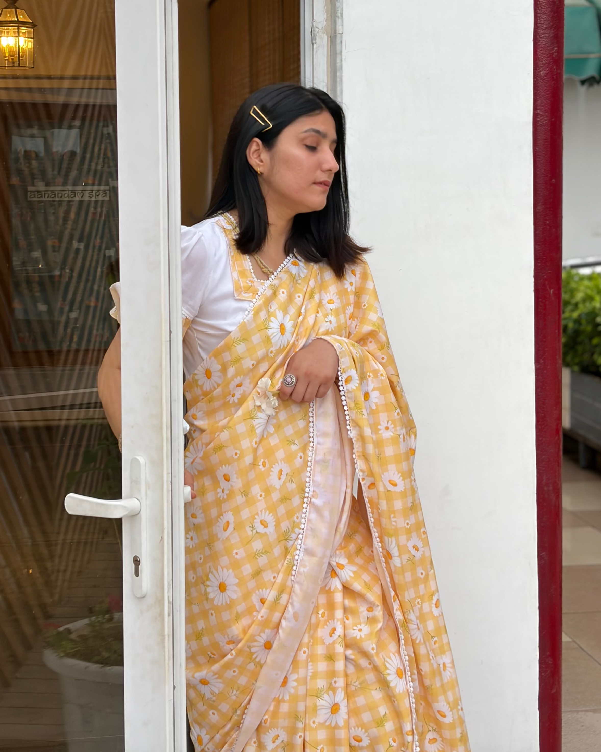 Bloom Yellow Floral Saree