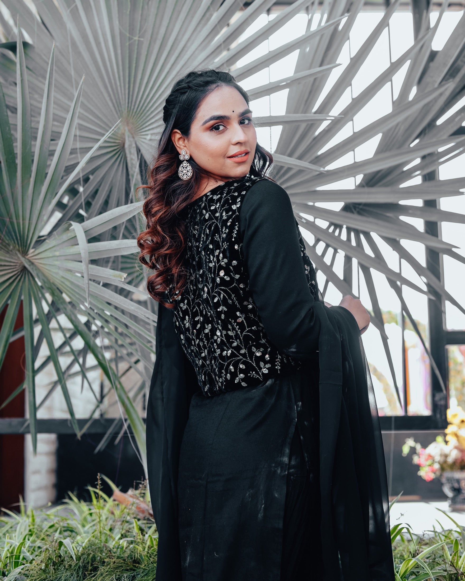 Raha Black Embroidered Suit Set