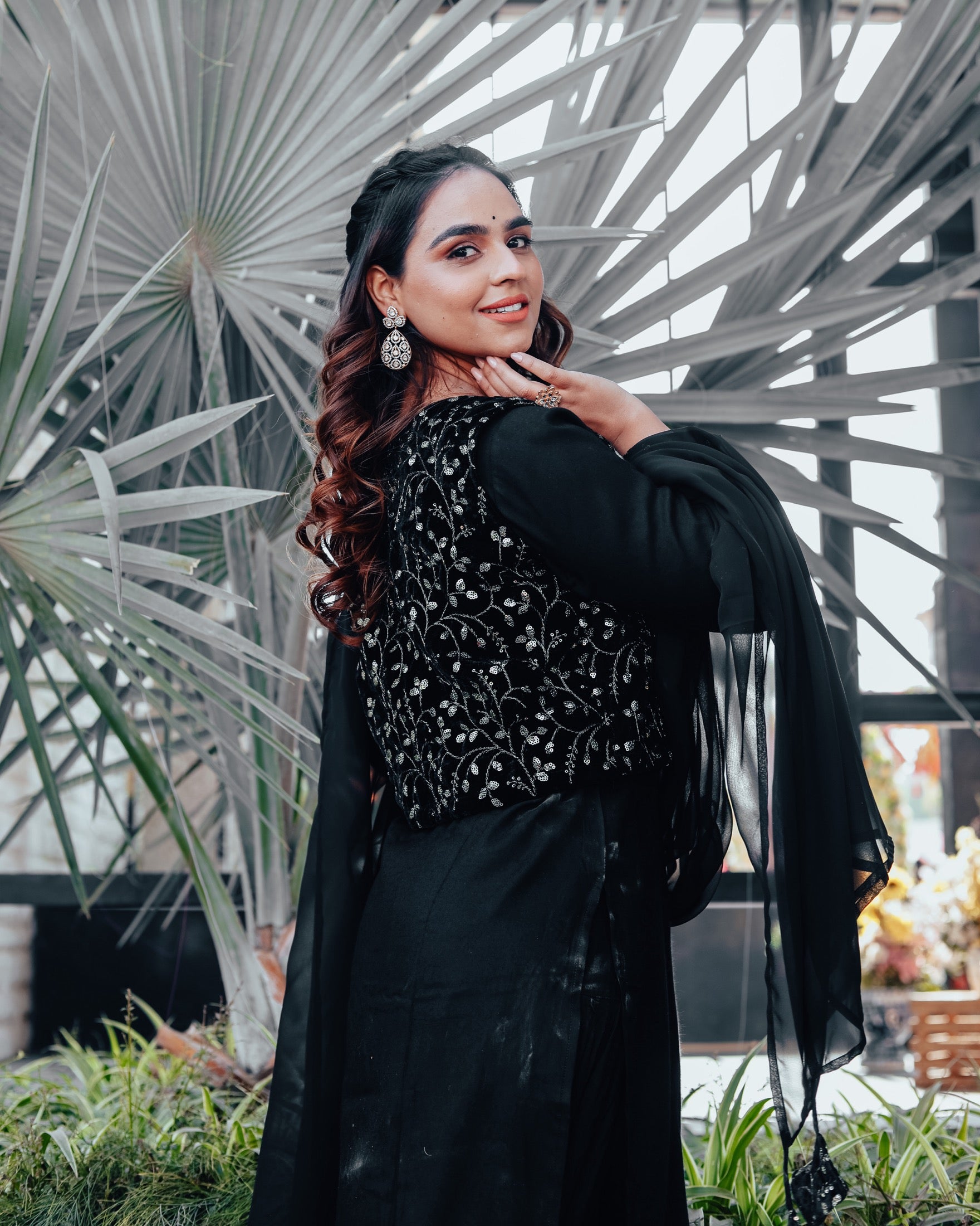 Raha Black Embroidered Suit Set