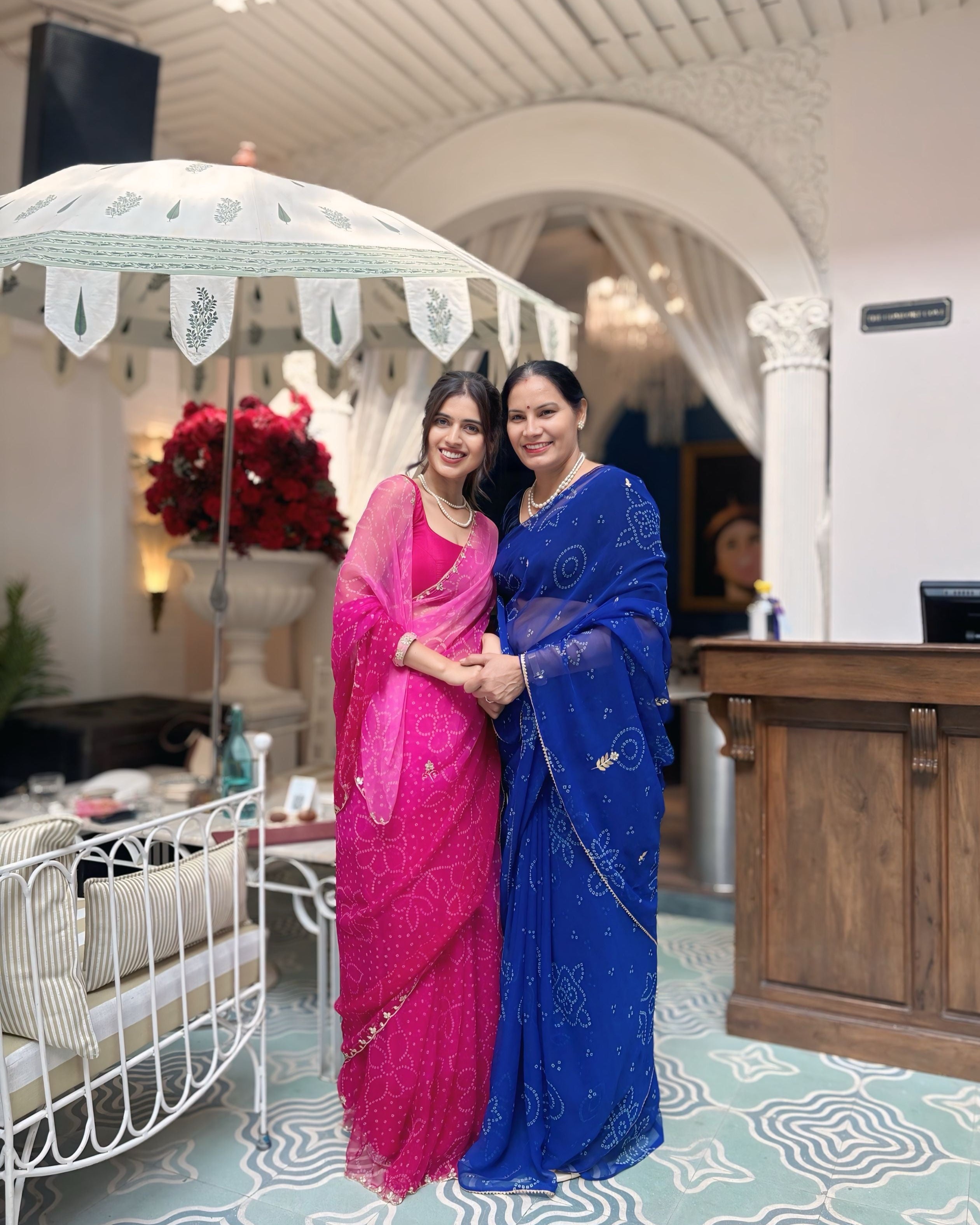 Neelam Blue Bandhani Saree