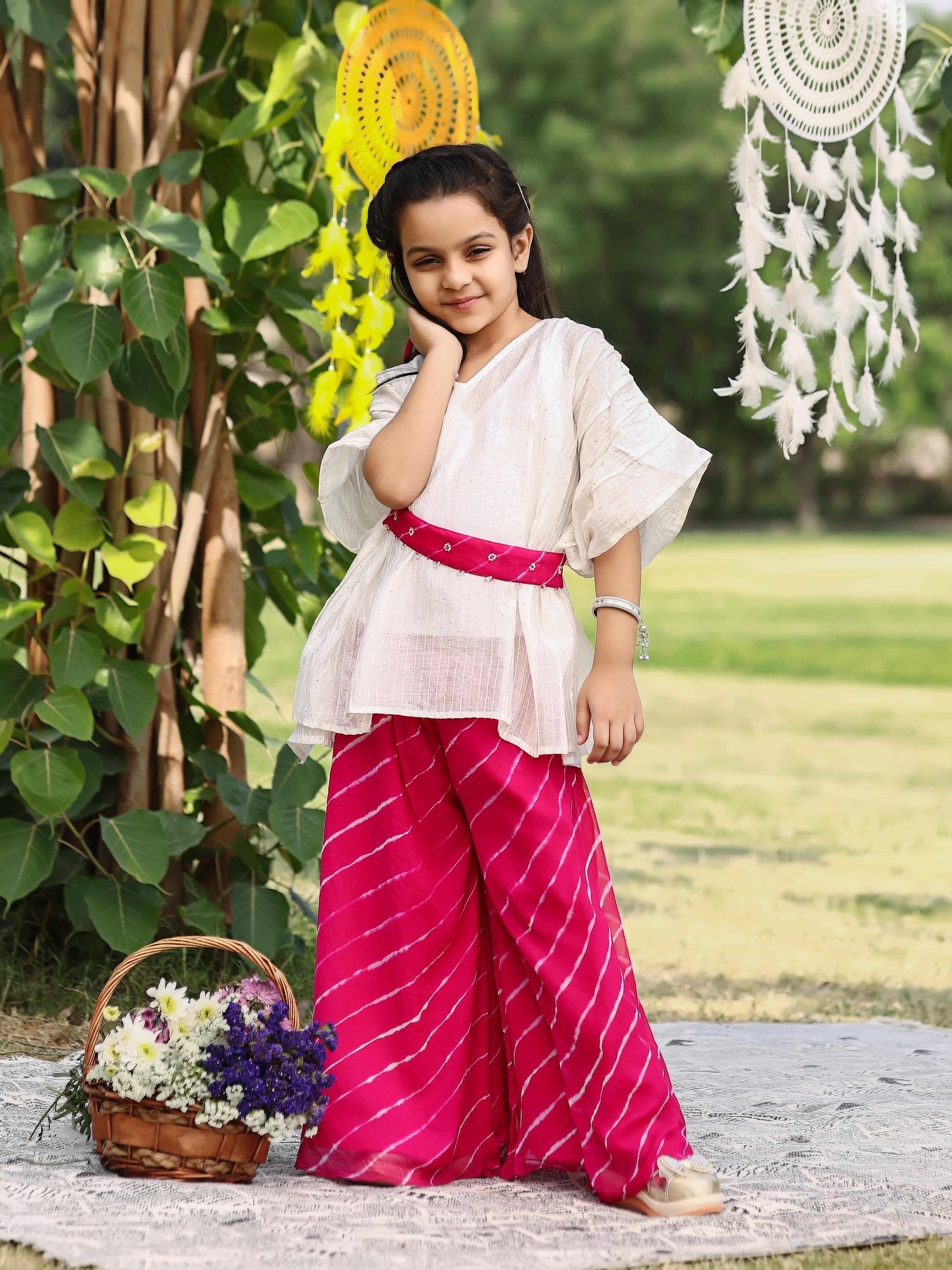 Flowy White Kaftan Set