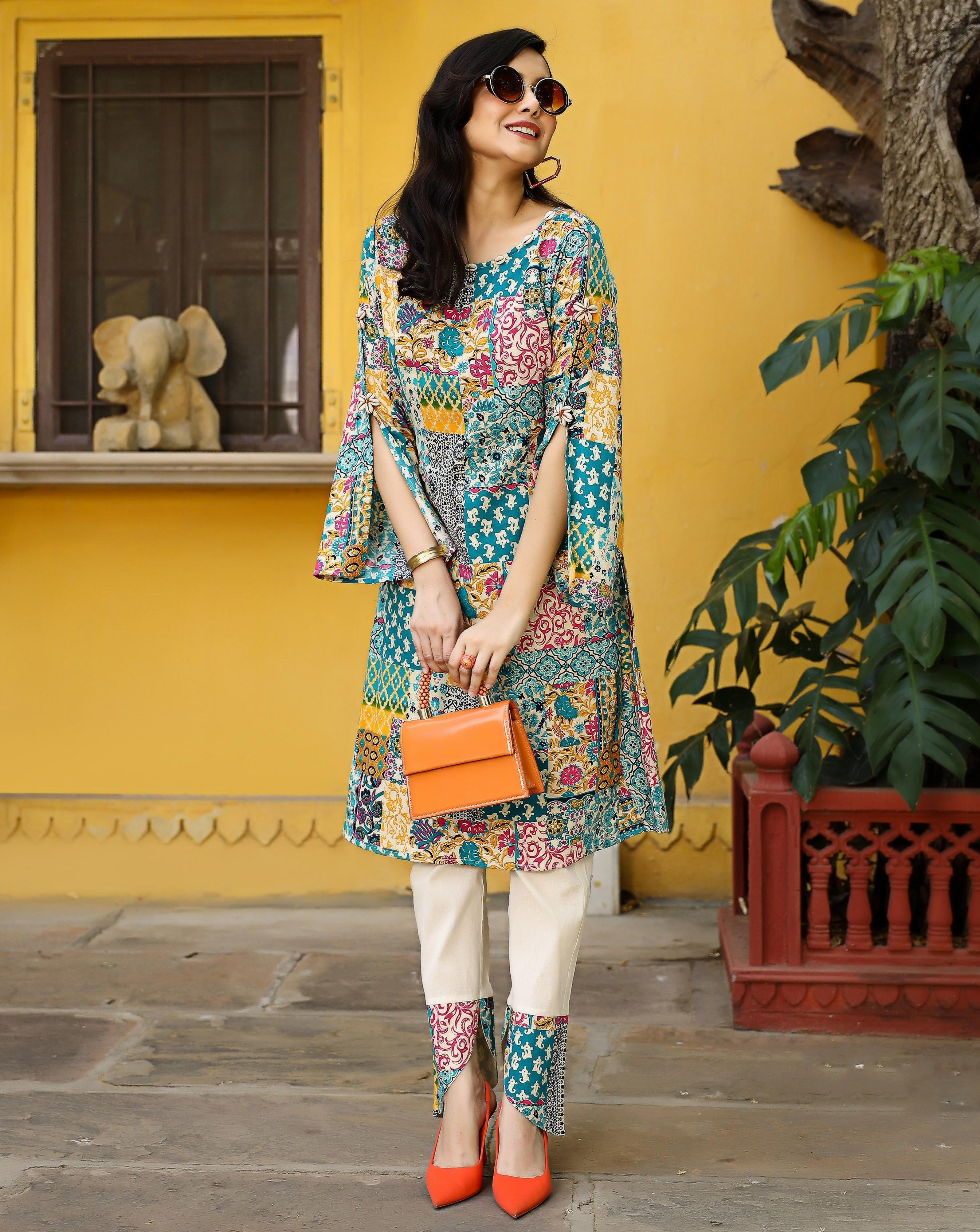 Motley Patch Pakistani Kurta Set