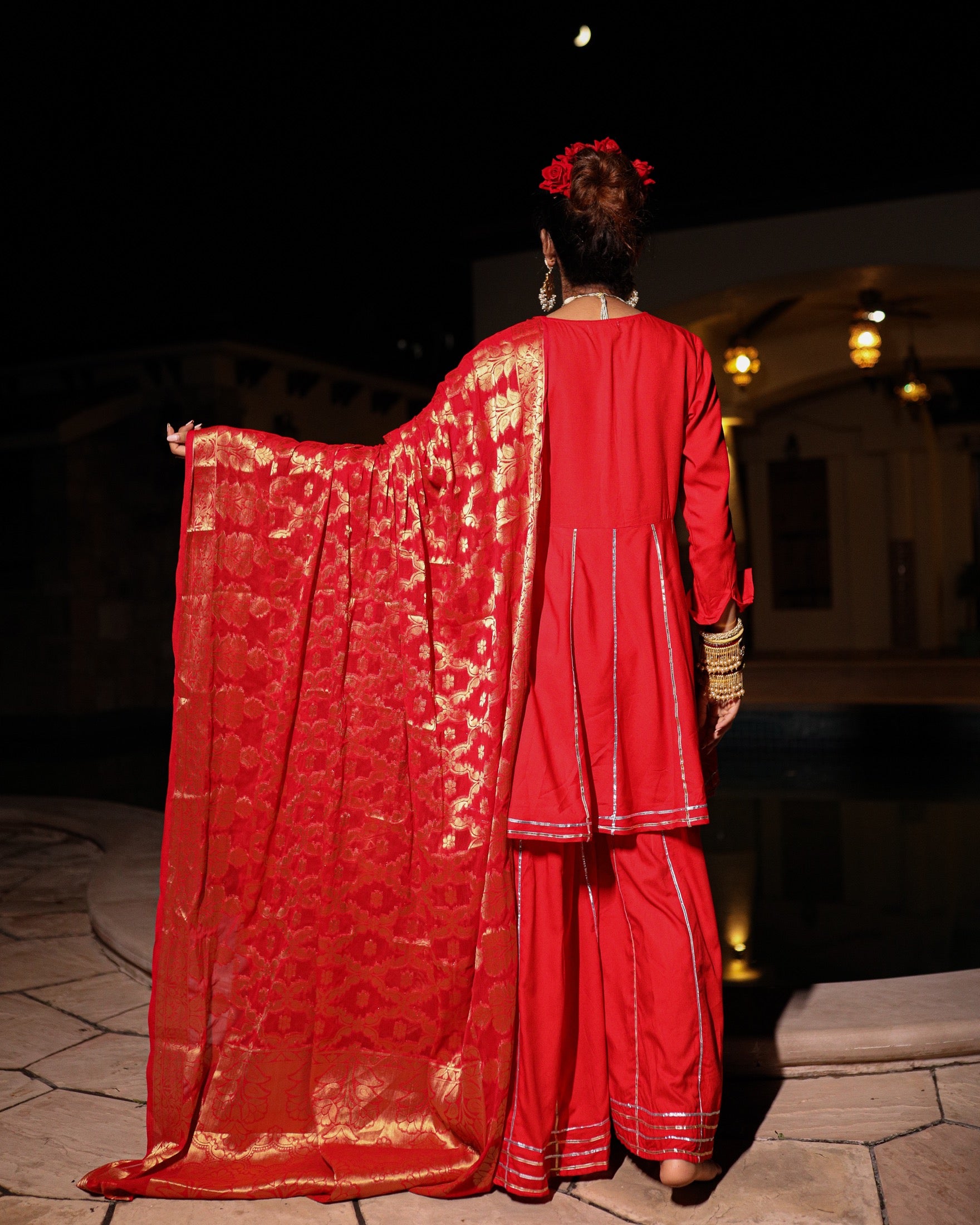 Aarna Red Gotta Suit Set