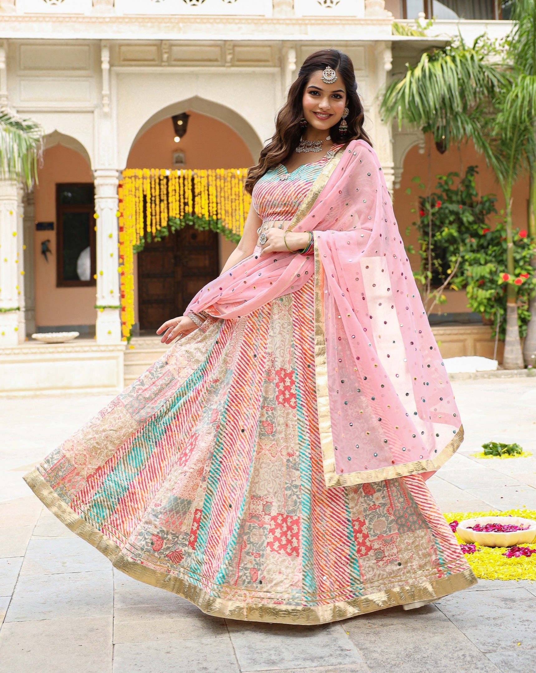 Jasmine Patch Leheriya Lehenga