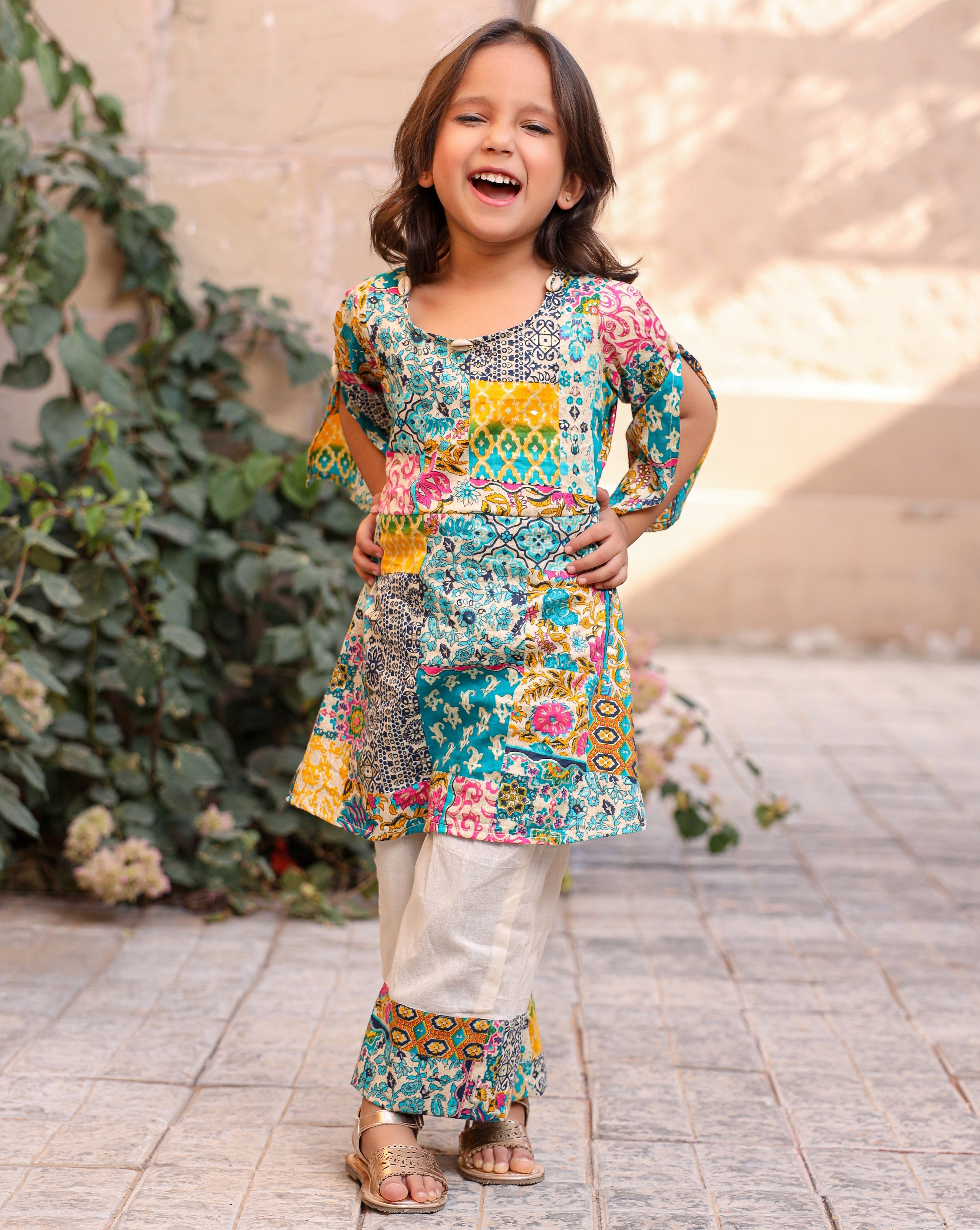 Kids Satrangi Kurta Set
