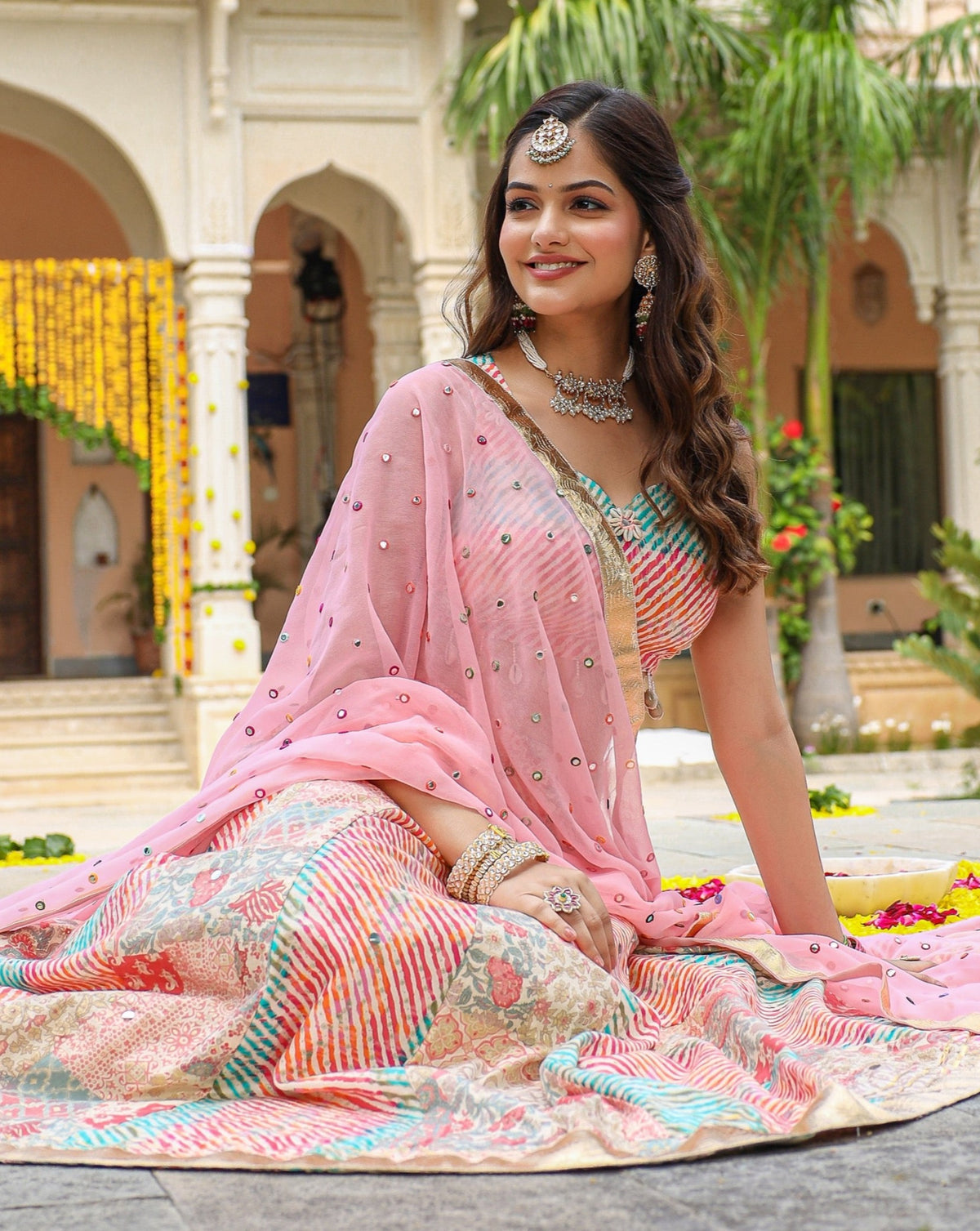 Jasmine Patch Leheriya Lehenga